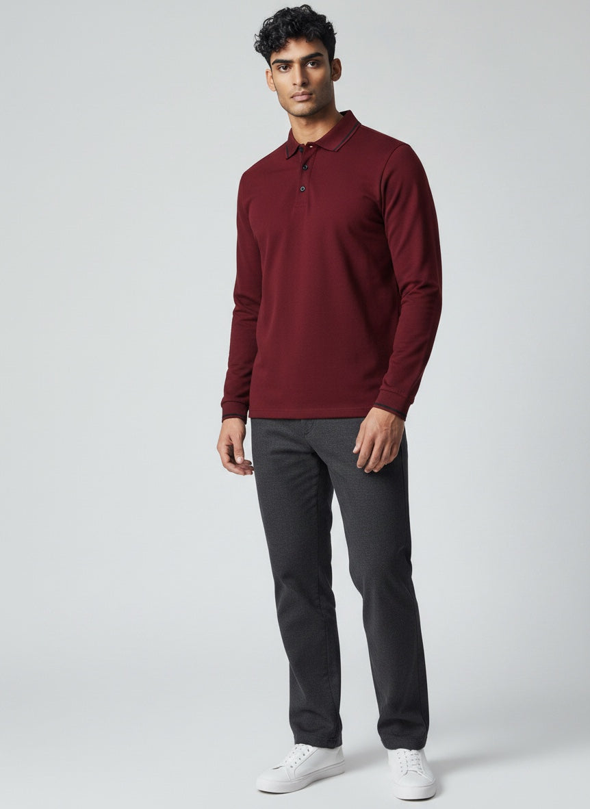 Ellmont London | Men’s Long Sleeve Polo Shirt Everyday Comfort