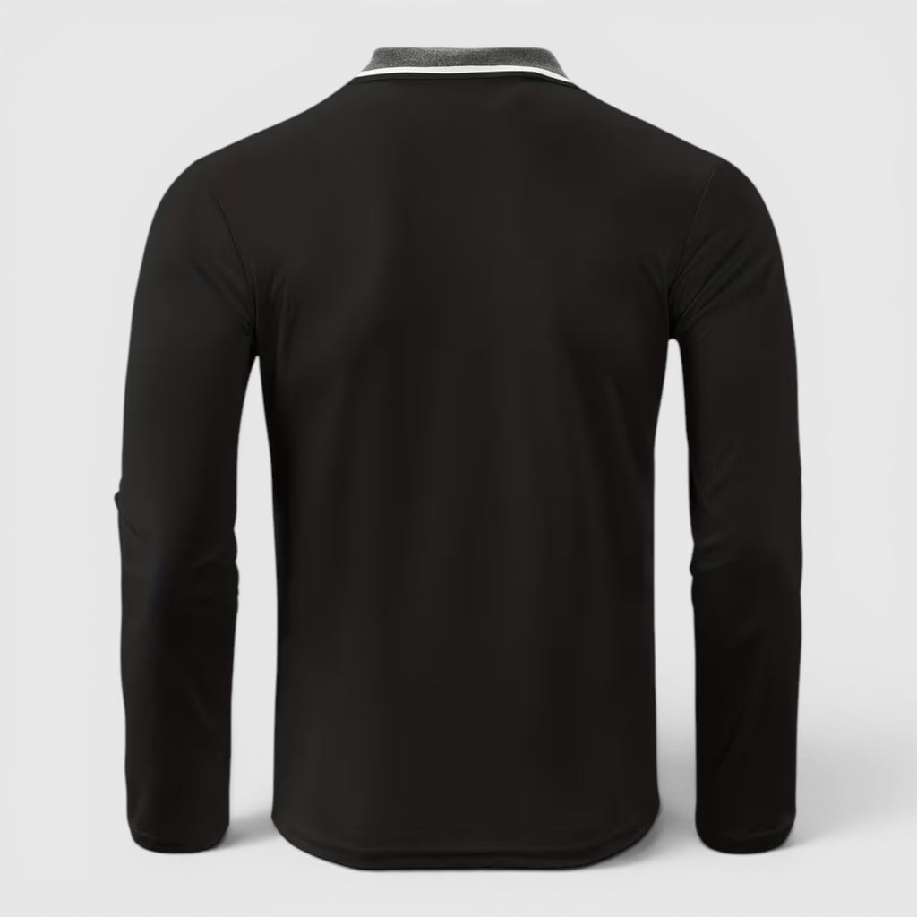 Ellmont London | Men's Long Sleeve Polo Shirt Contrast Collar Regular Fit Button Up
