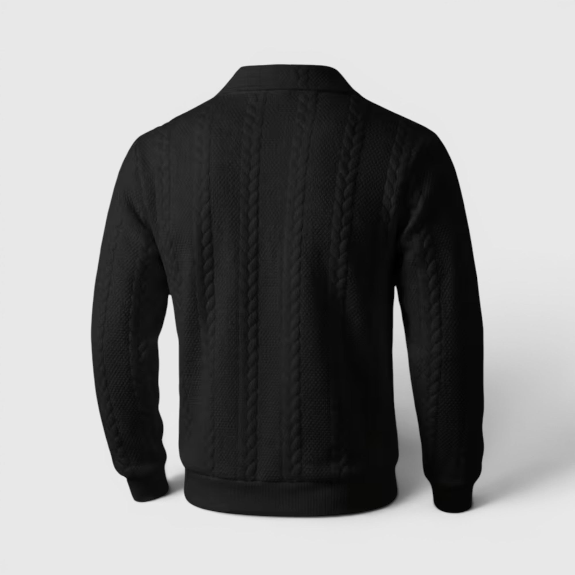 Ellmont London | Men's Long Sleeve Polo Textured Knit Regular Fit Sweatshirt