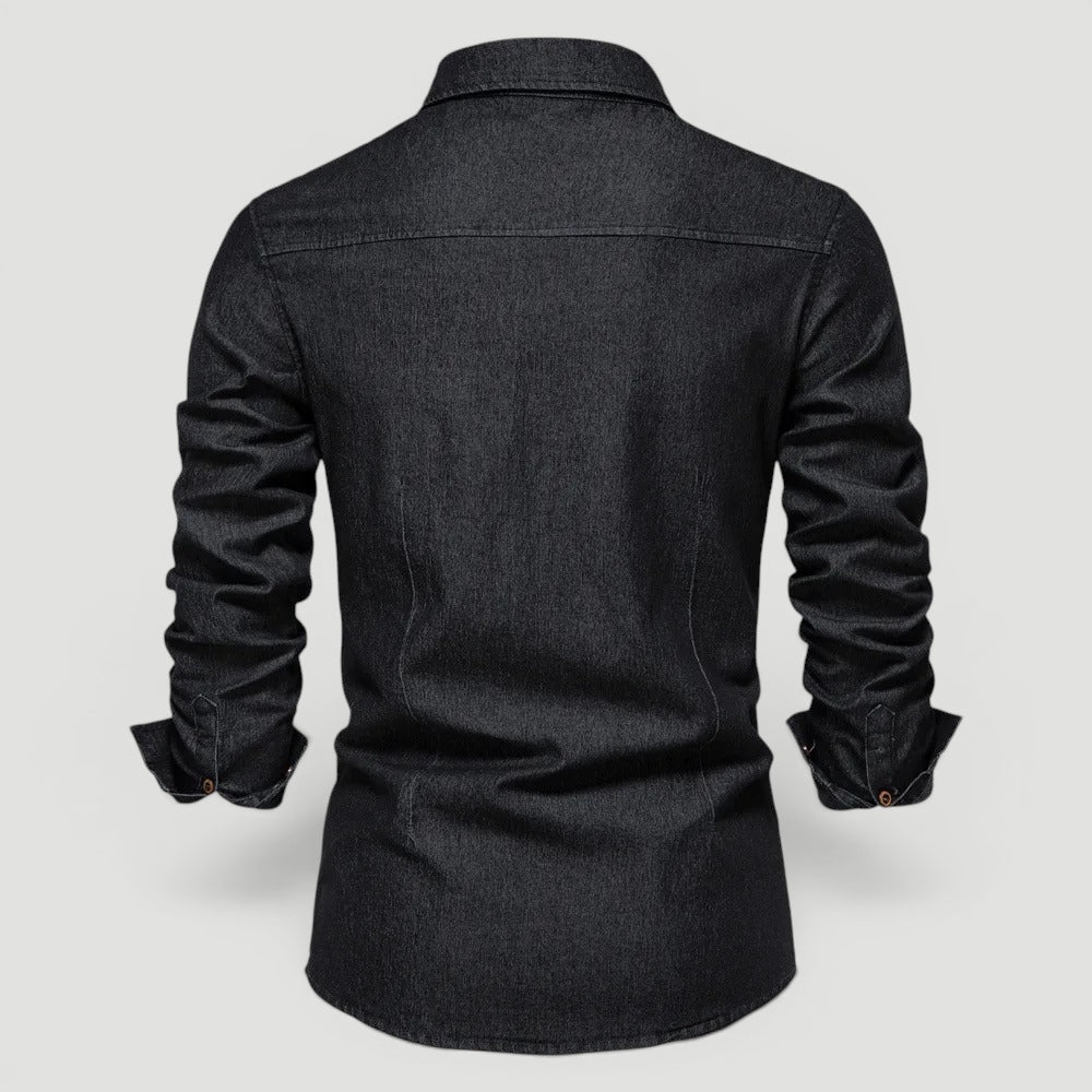 Ellmont London | Men’s Button-Up Denim Shirt for Everyday Wear With Pockets