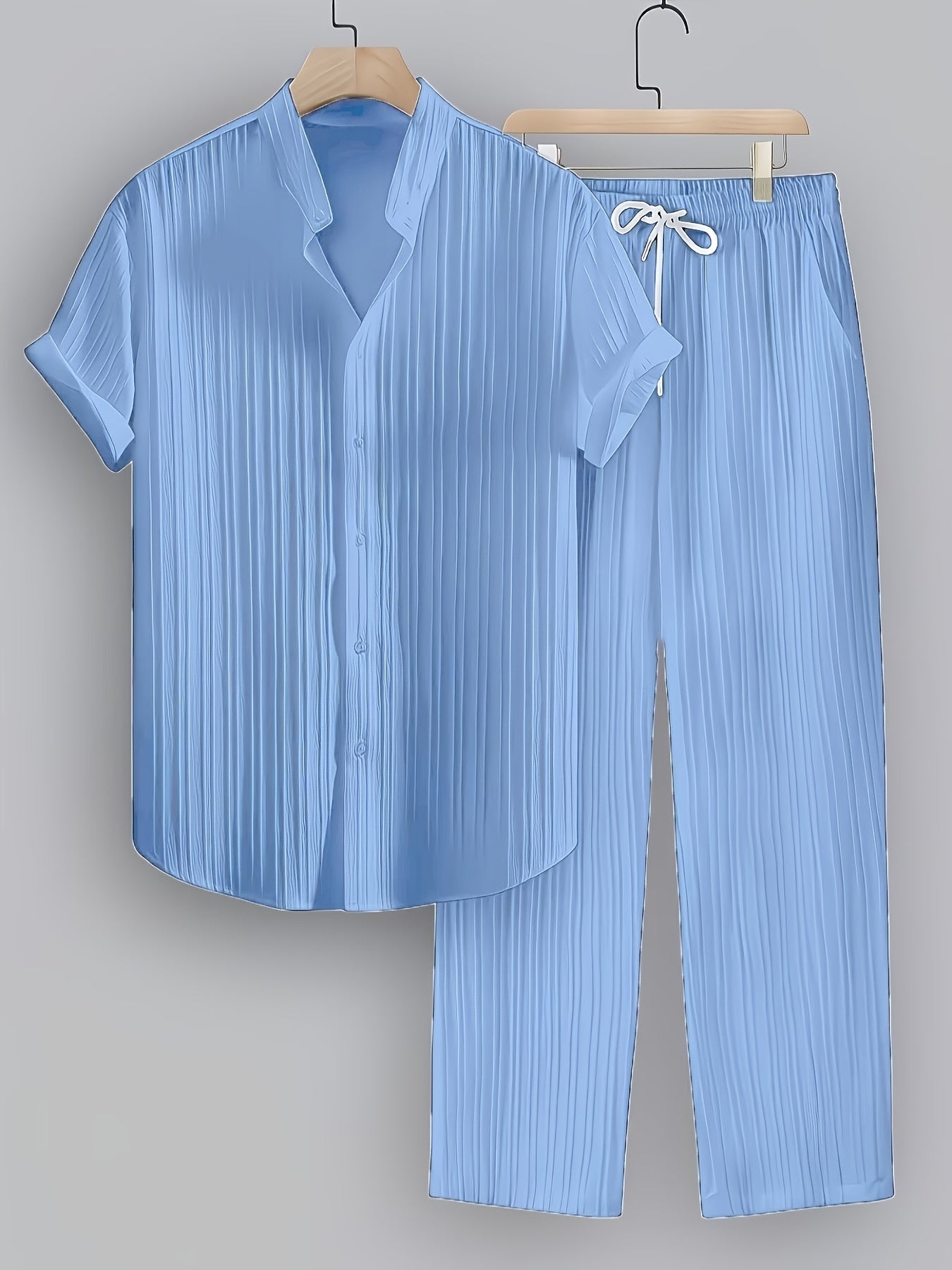 Ellmont London | Men’s Summer 2 Piece Set Casual Shirt and Drawstring Pants