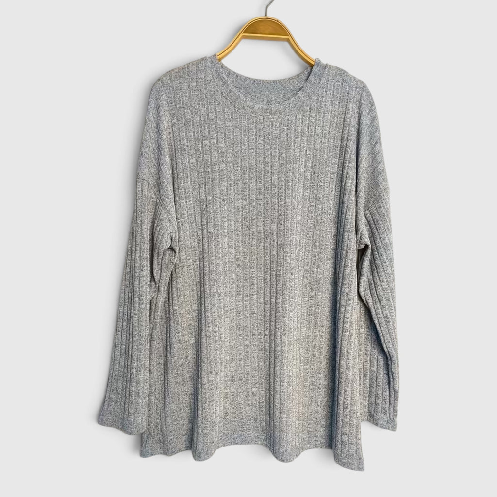 Lola | Women's Plus Size Crewneck Sweater – Relaxed Fit Long Sleeve Casual Top