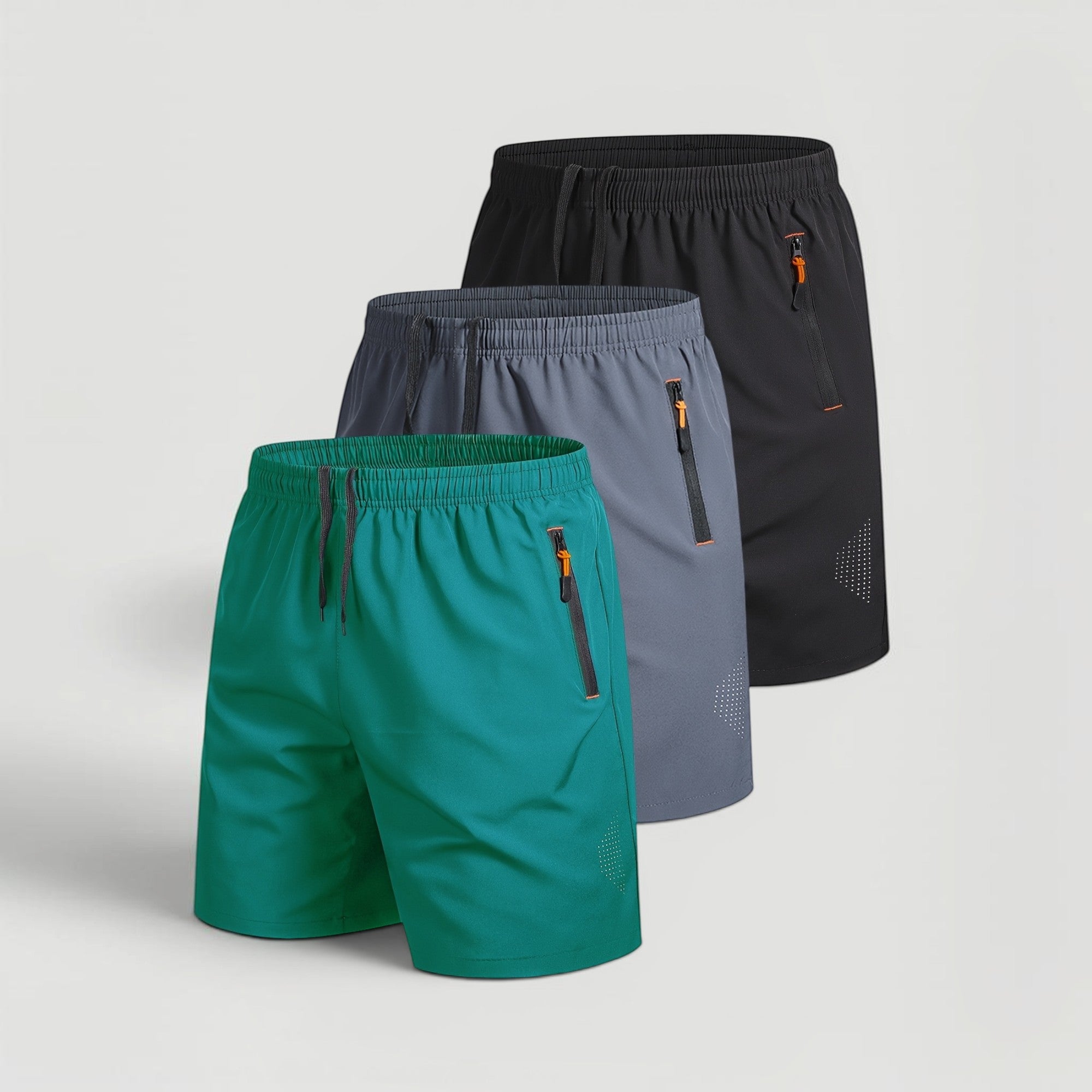 Ellmont London | Men’s Casual Outdoor Athletic Zip Pockets 3-Pack Shorts