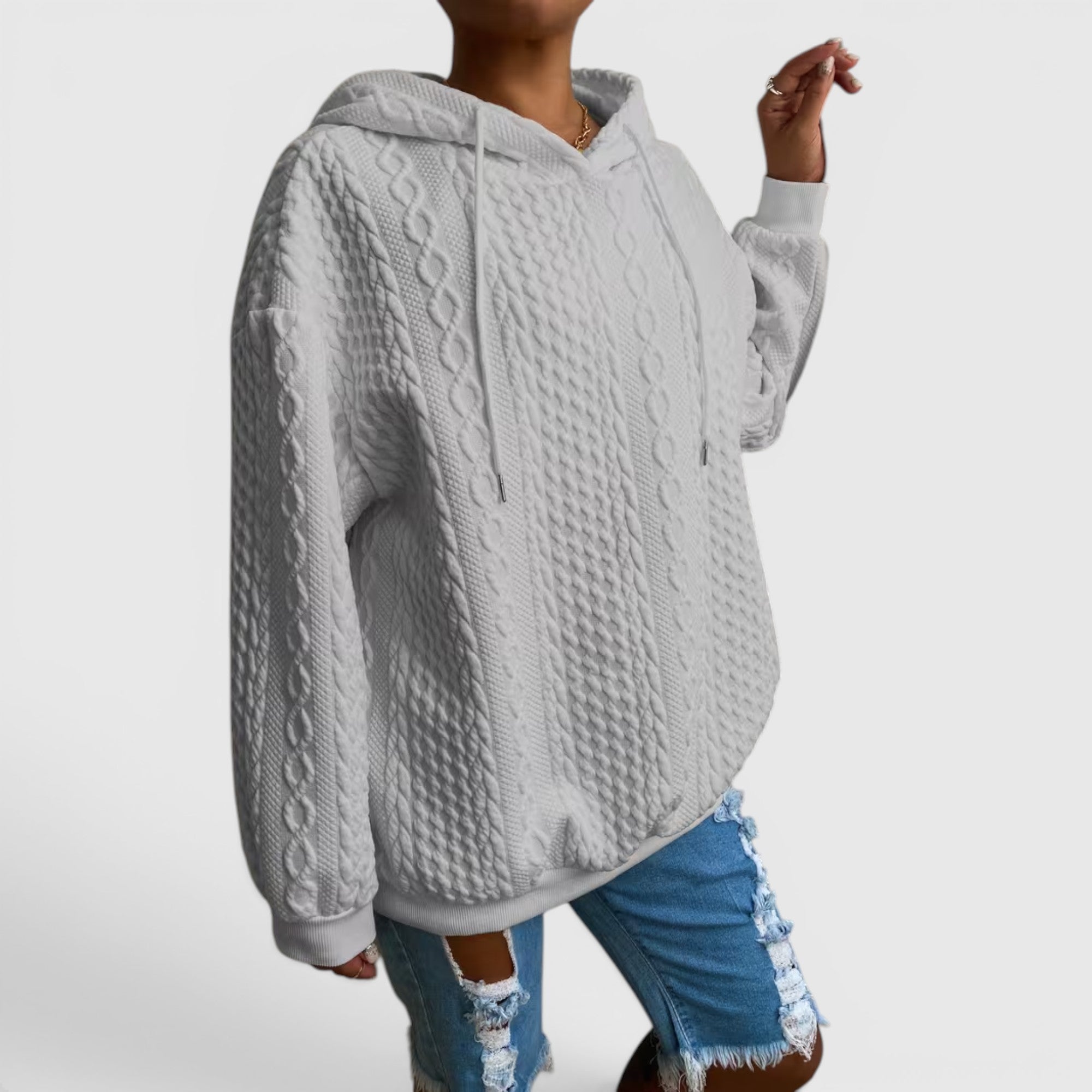 Ellmont London | Women's Plus Size Long Sleeve Hoodie Relaxed Fit Sweatshirt