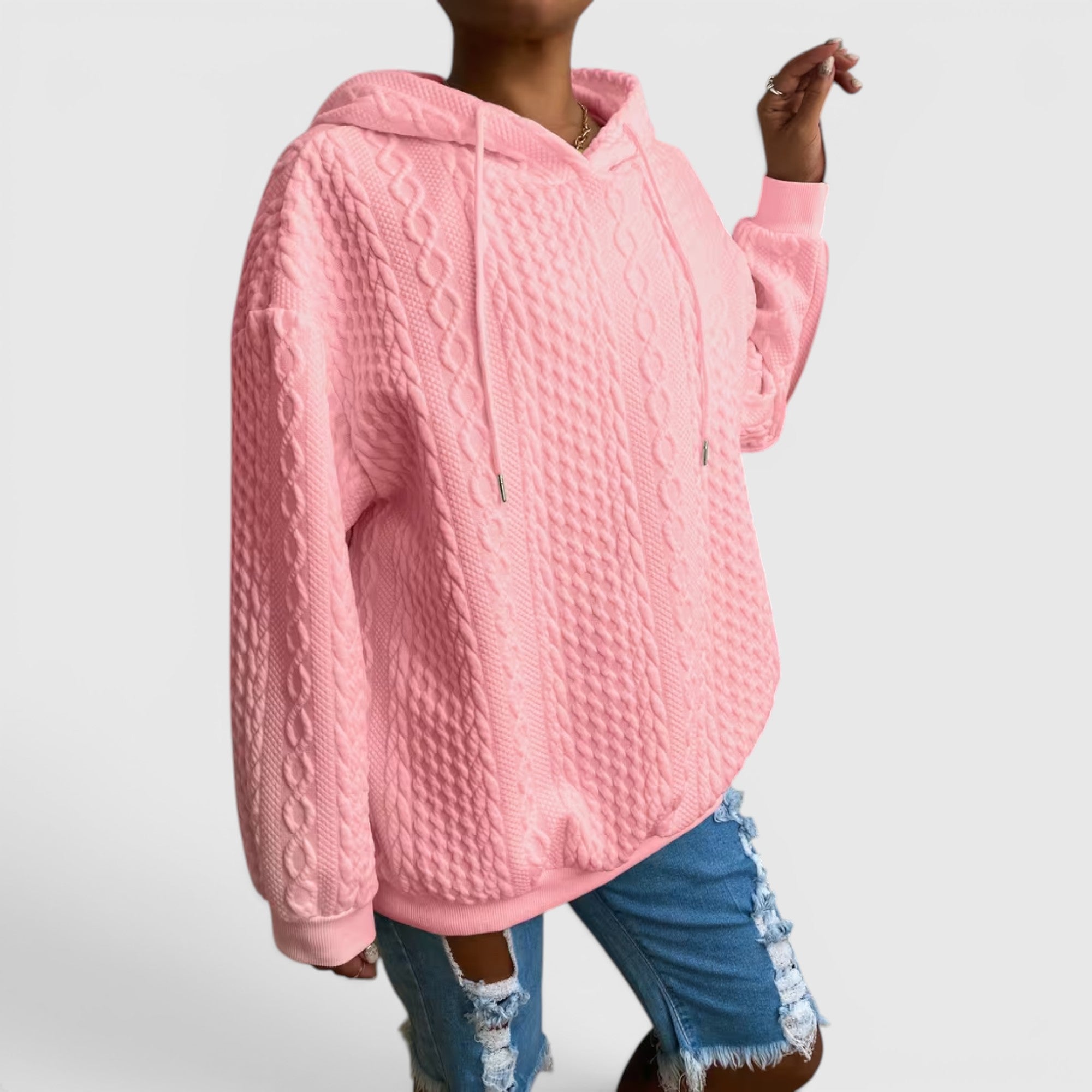 Ellmont London | Women's Plus Size Long Sleeve Hoodie Relaxed Fit Sweatshirt