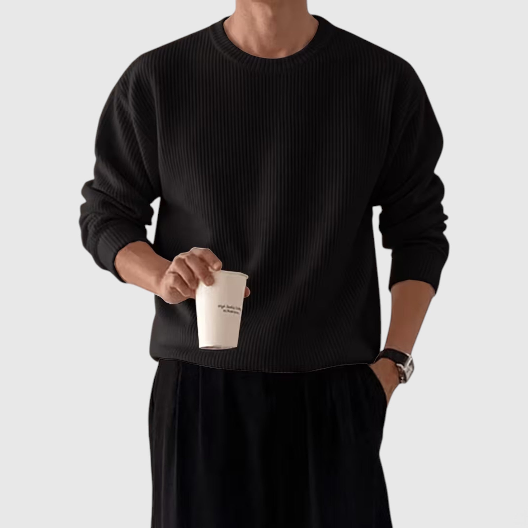 Liam | Men's Crewneck Sweater Loose Fit Everyday Knit Sweatshirt
