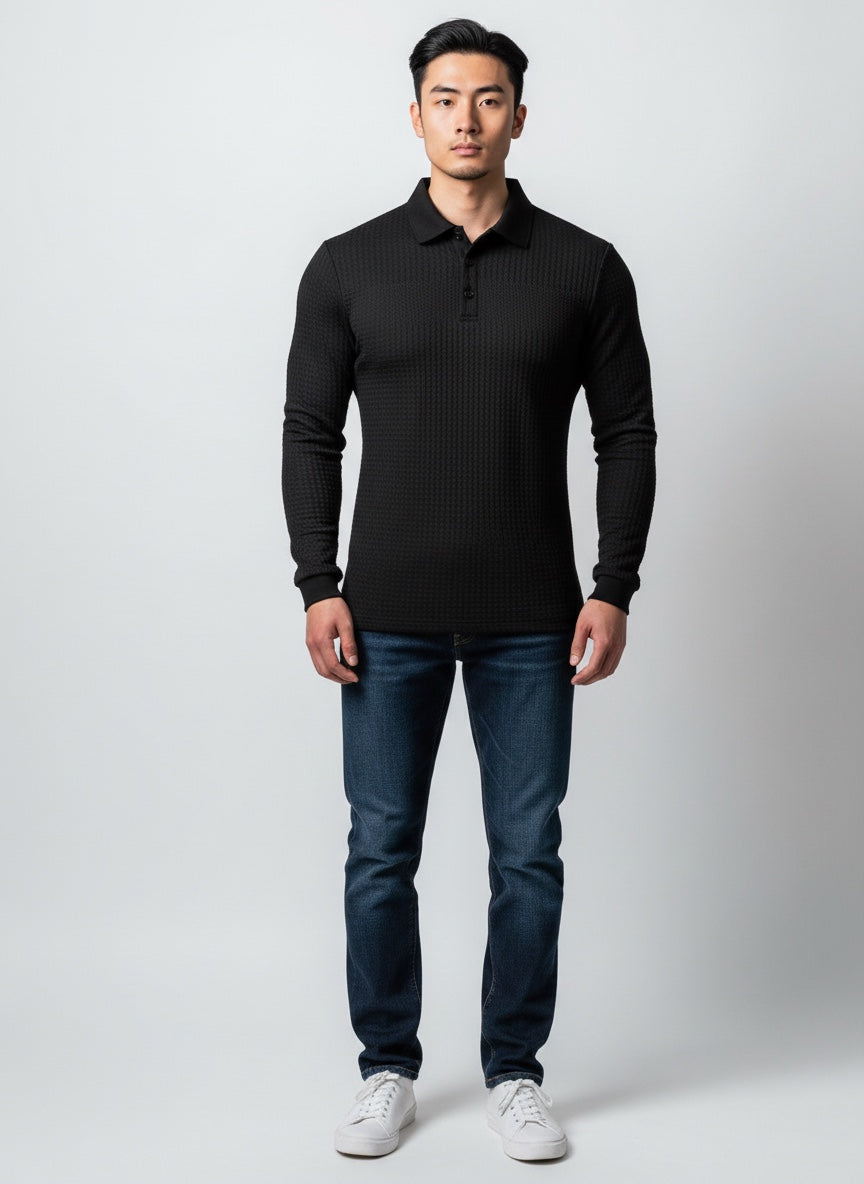 Ellmont London | Men’s Regular Fit Comfortable Ribbed Casual Textured Spring Shirt