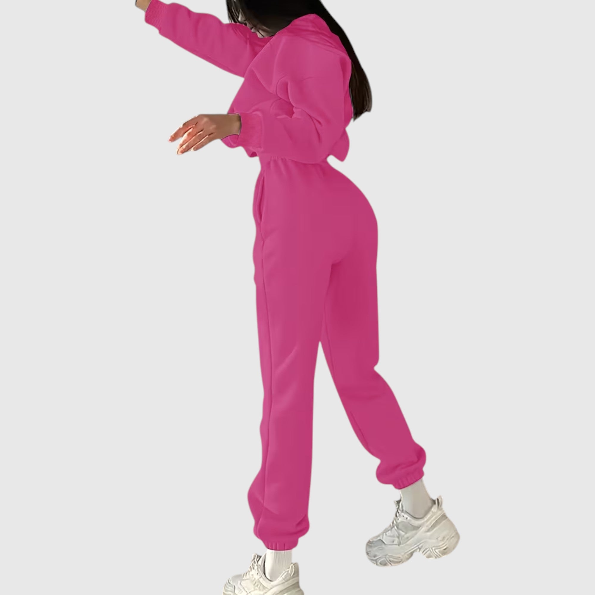 Hazel | Women's Loose Fit Embroidered Tracksuit Two-Piece Lounge Set