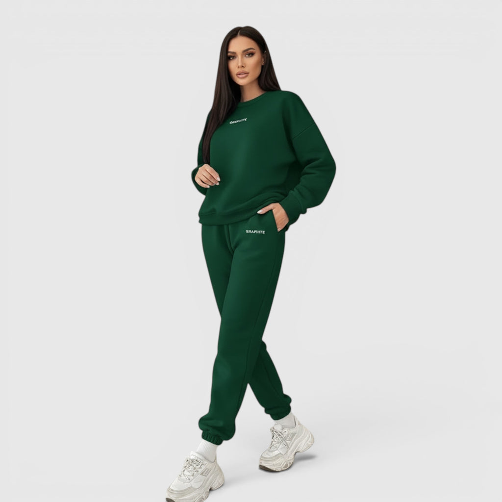 Hazel | Women's Loose Fit Embroidered Tracksuit Two-Piece Lounge Set