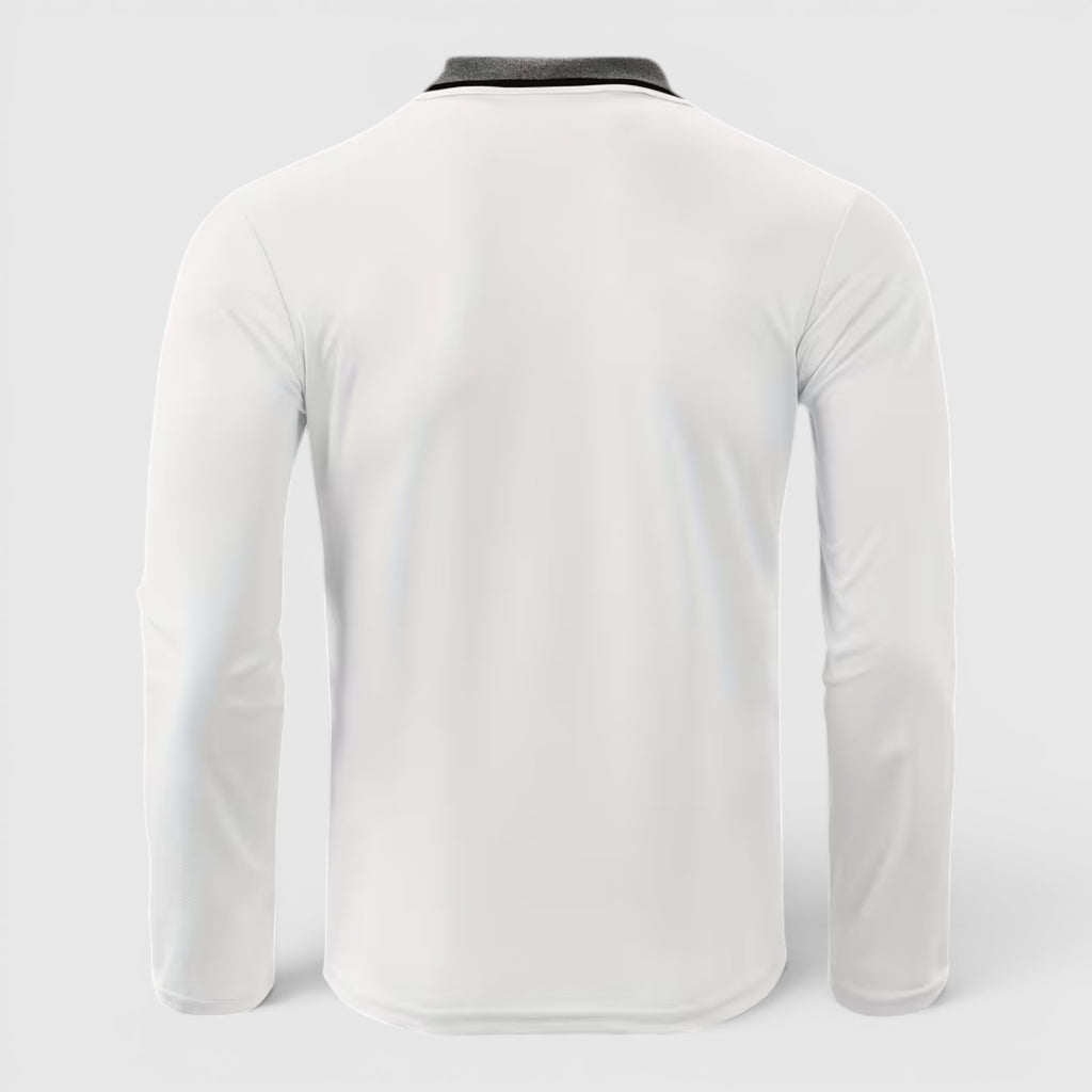 Ellmont London | Men's Long Sleeve Polo Shirt Contrast Collar Regular Fit Button Up