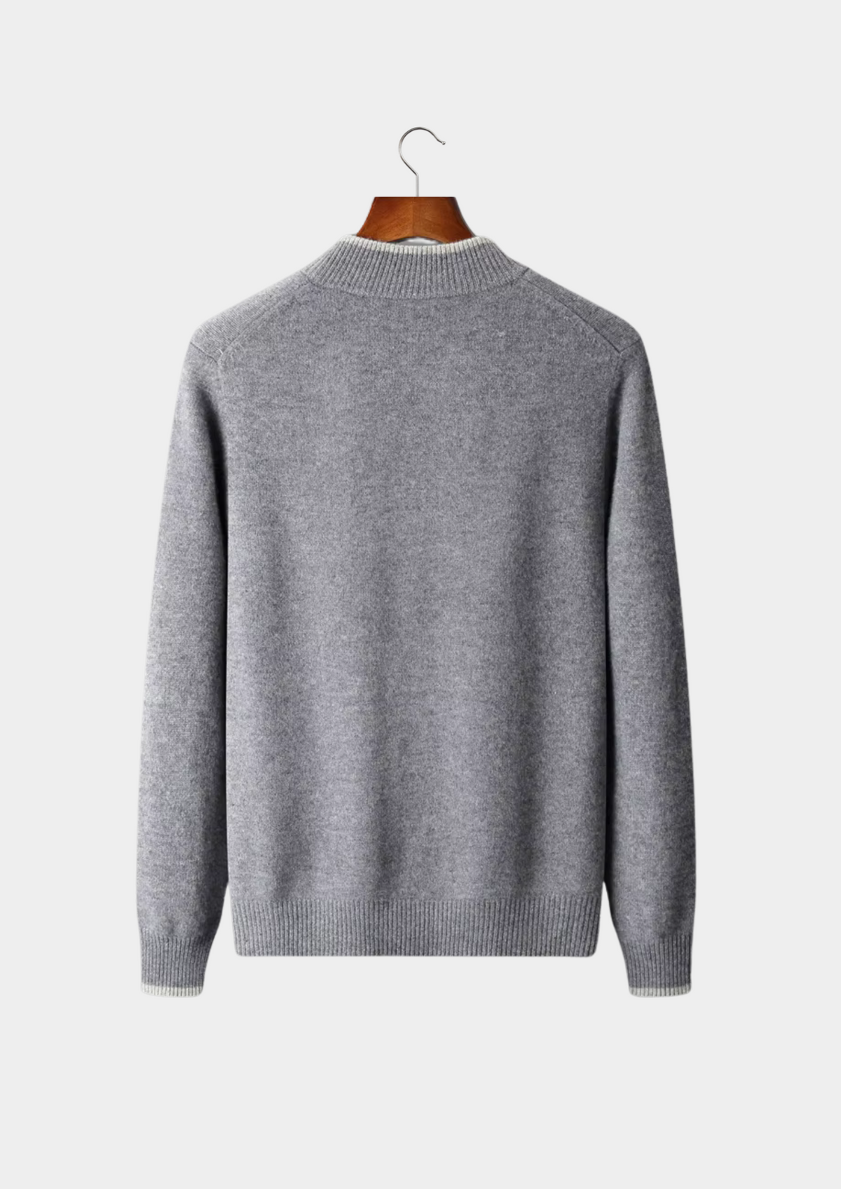Extra-Fine Merino Wool Two-Tone Zip Cardigan