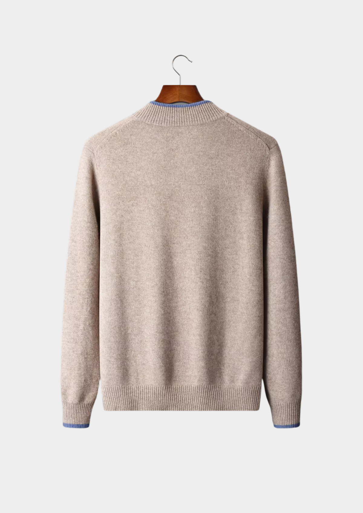 Extra-Fine Merino Wool Two-Tone Zip Cardigan