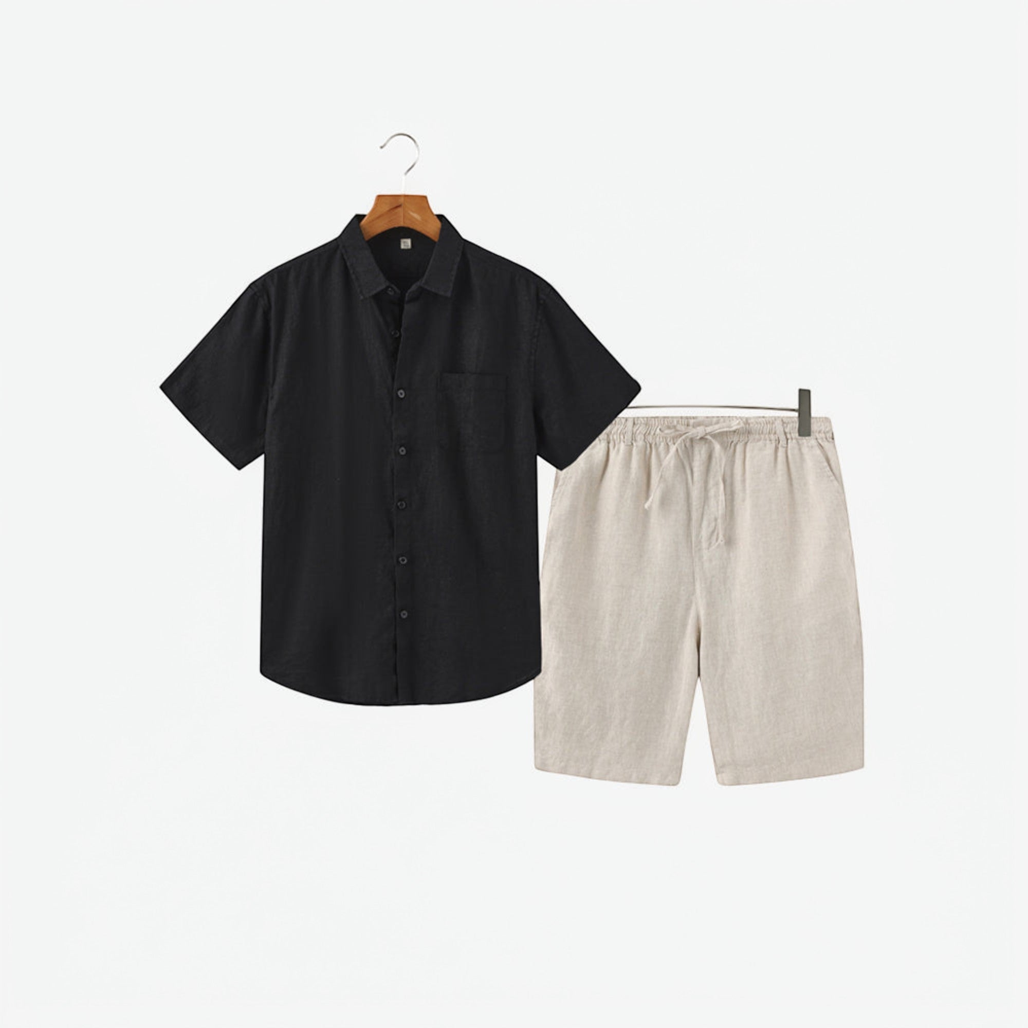 Ellmont London | Men's Lightweight Linen Shirt and Shorts Matching Set