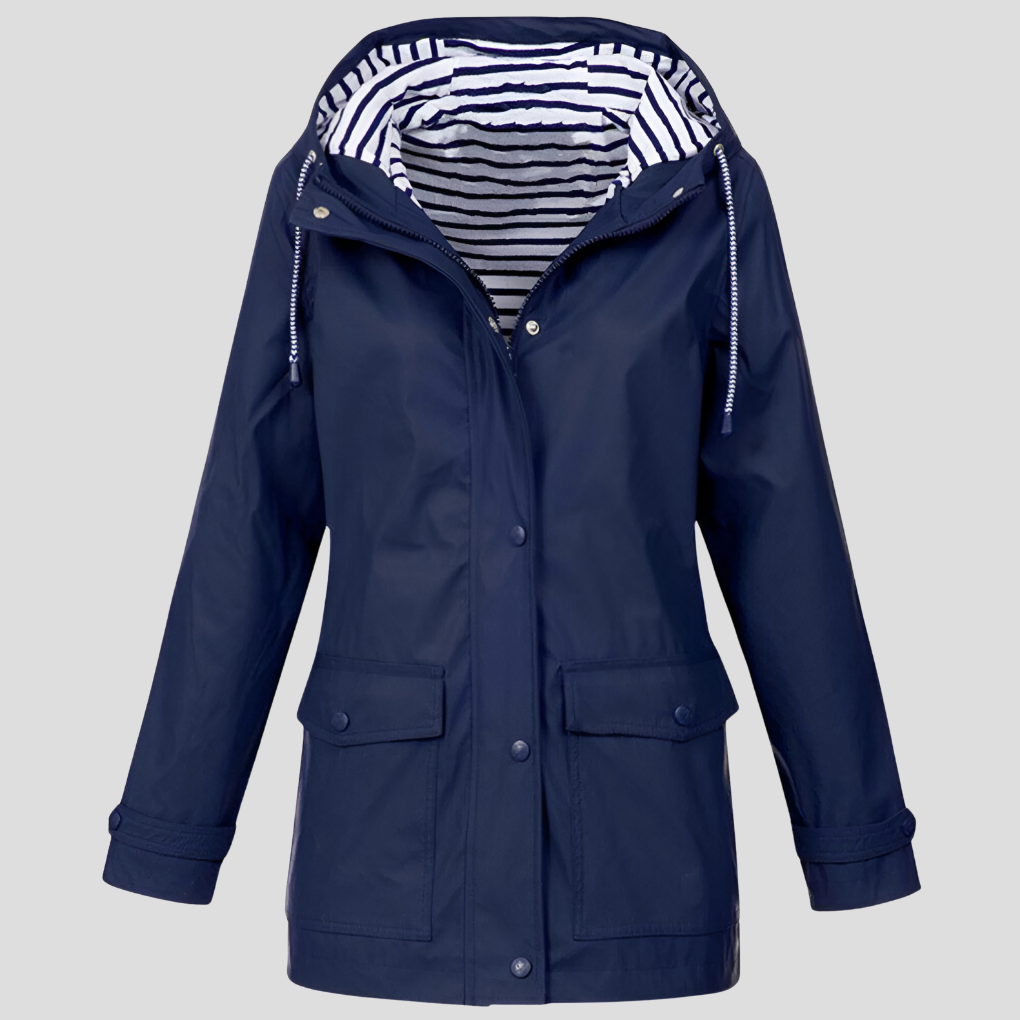 Women's Waterproof Hooded Jacket – Water-Resistant and Windproof