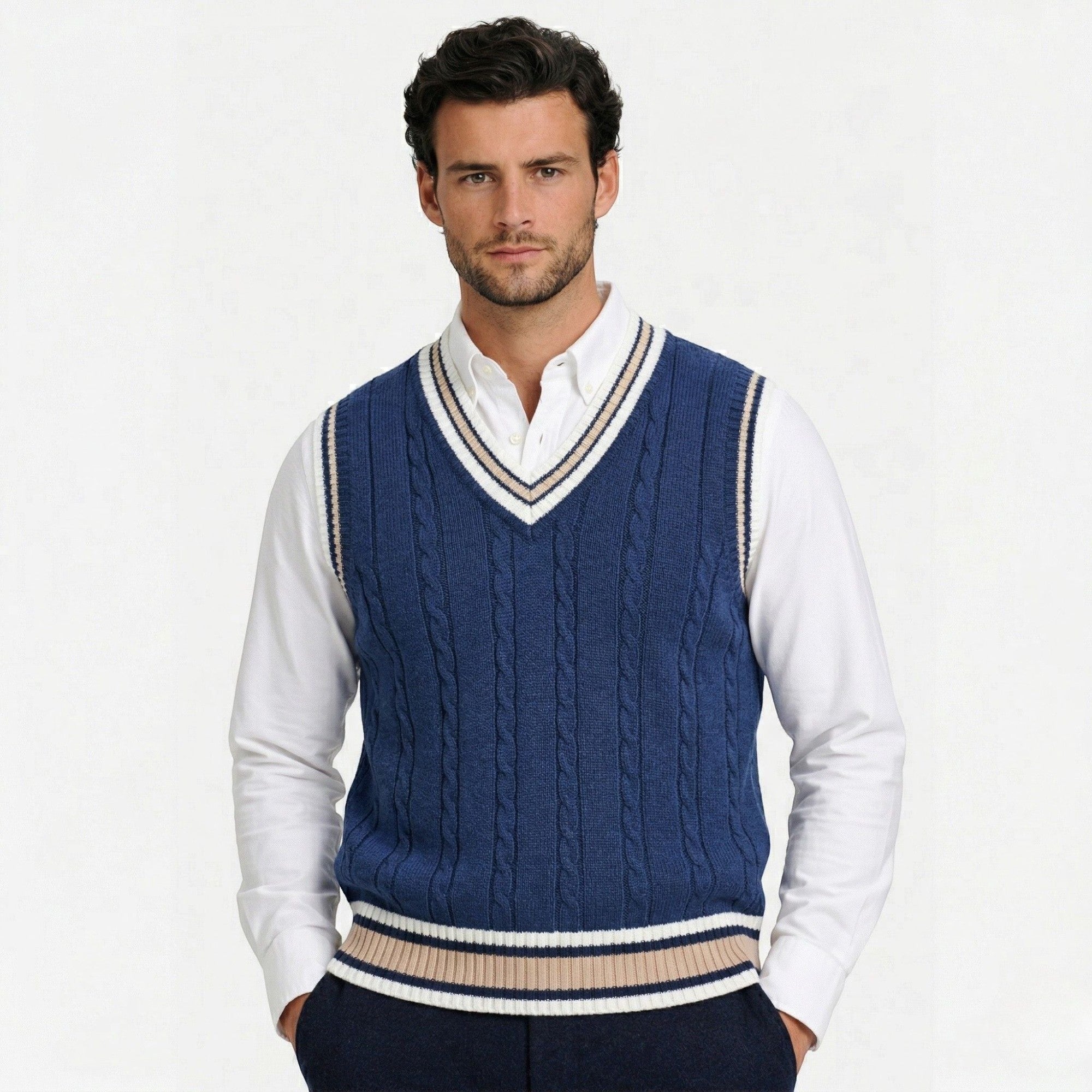 Ellmont London | Knit Jumper Men's Cable Knit Business Casual Sweater