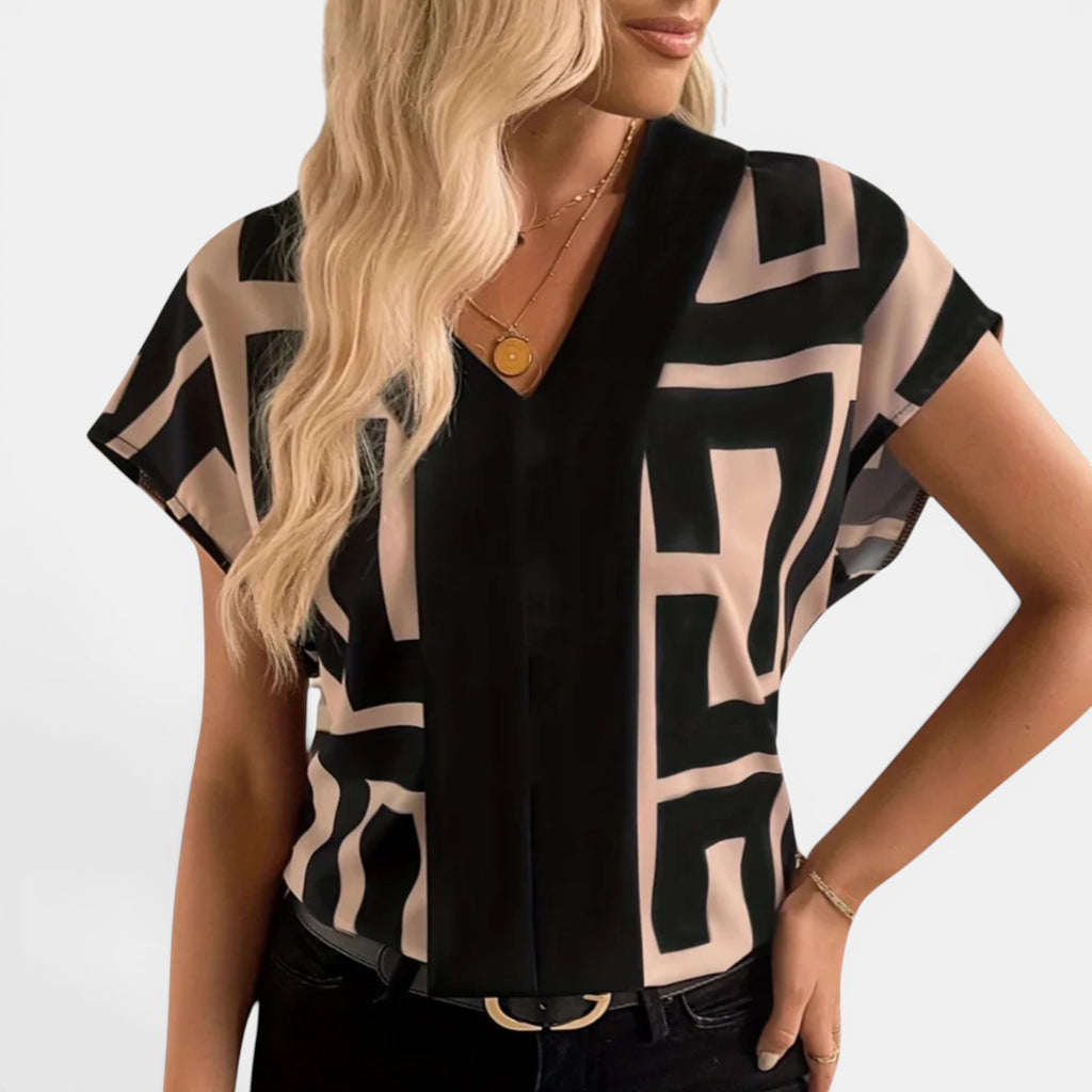 Ellmont London | Women's Breathable V-Neck Work Summer Blouse
