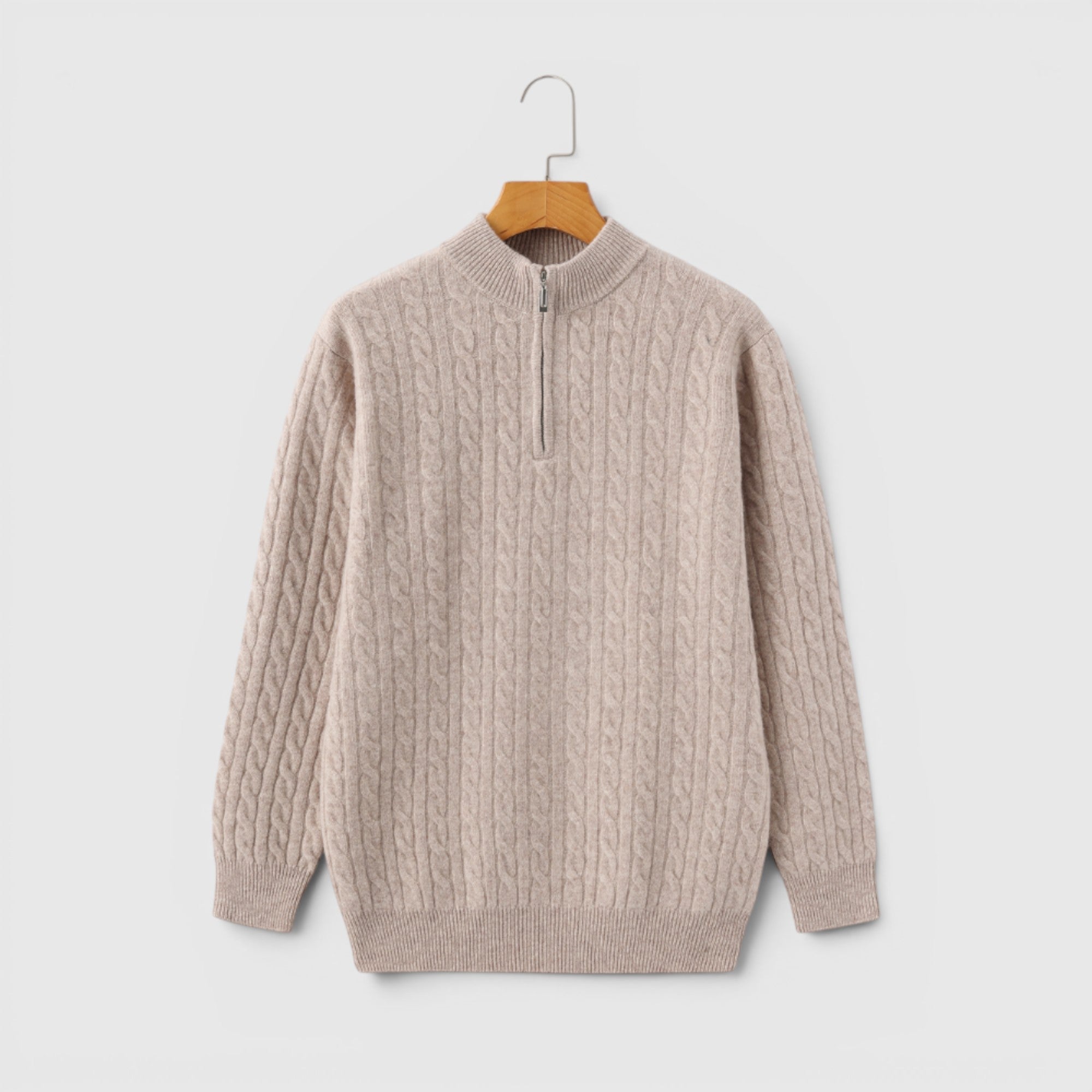 Ellmont London | Men's Premium Cashmere Half Zip Pullover Warm Knit Sweater