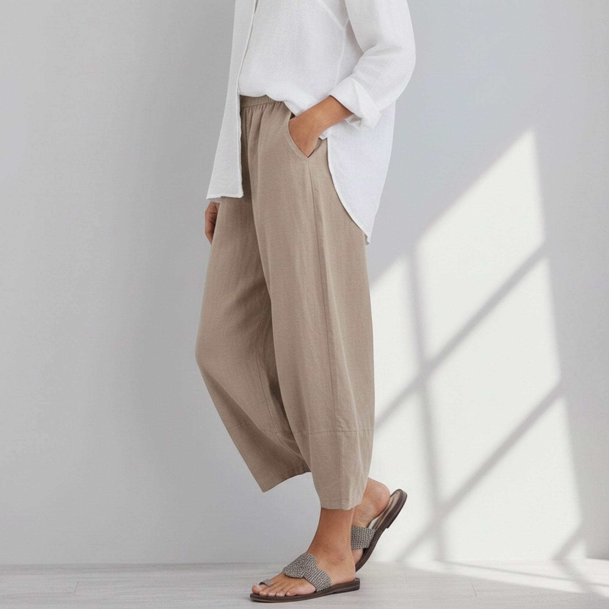 Ellmont London | Women's Linen Wide Leg Pants – Lightweight Summer Trousers