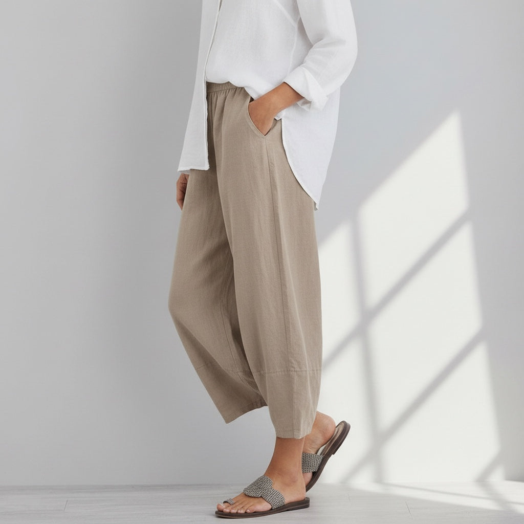 Ellmont London | Women’s Linen Leisure Summer Pants Relaxed Fit