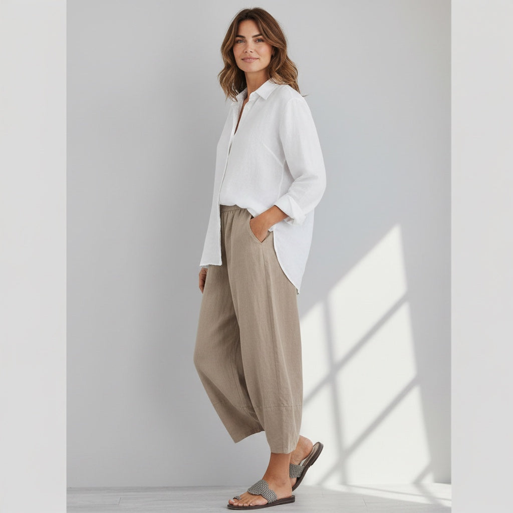 Ellmont London | Women’s Linen Leisure Summer Pants Relaxed Fit