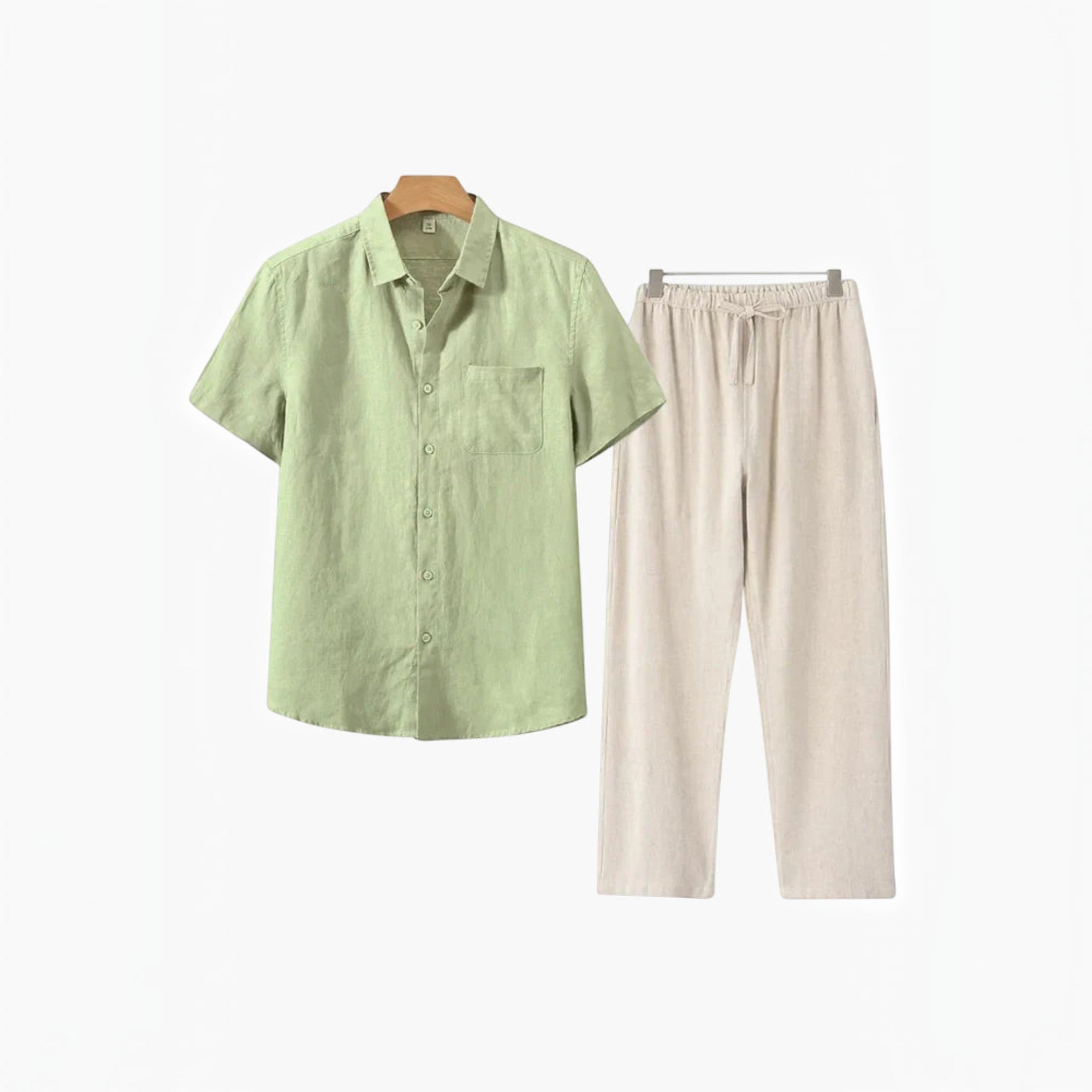 Ellmont London | Men's Linen Matching Shirt and Shorts Set