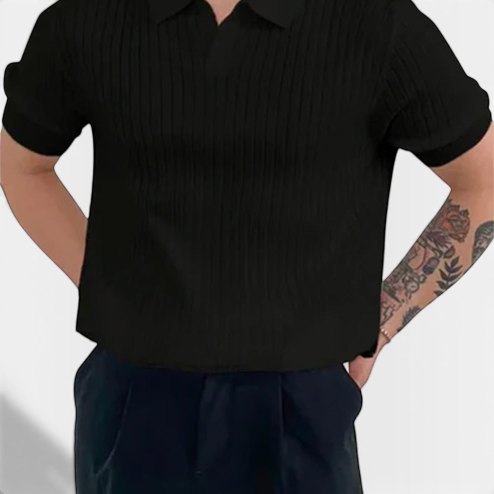 Ellmont London | Men's Lightweight Ribbed Cotton Polo Shirt