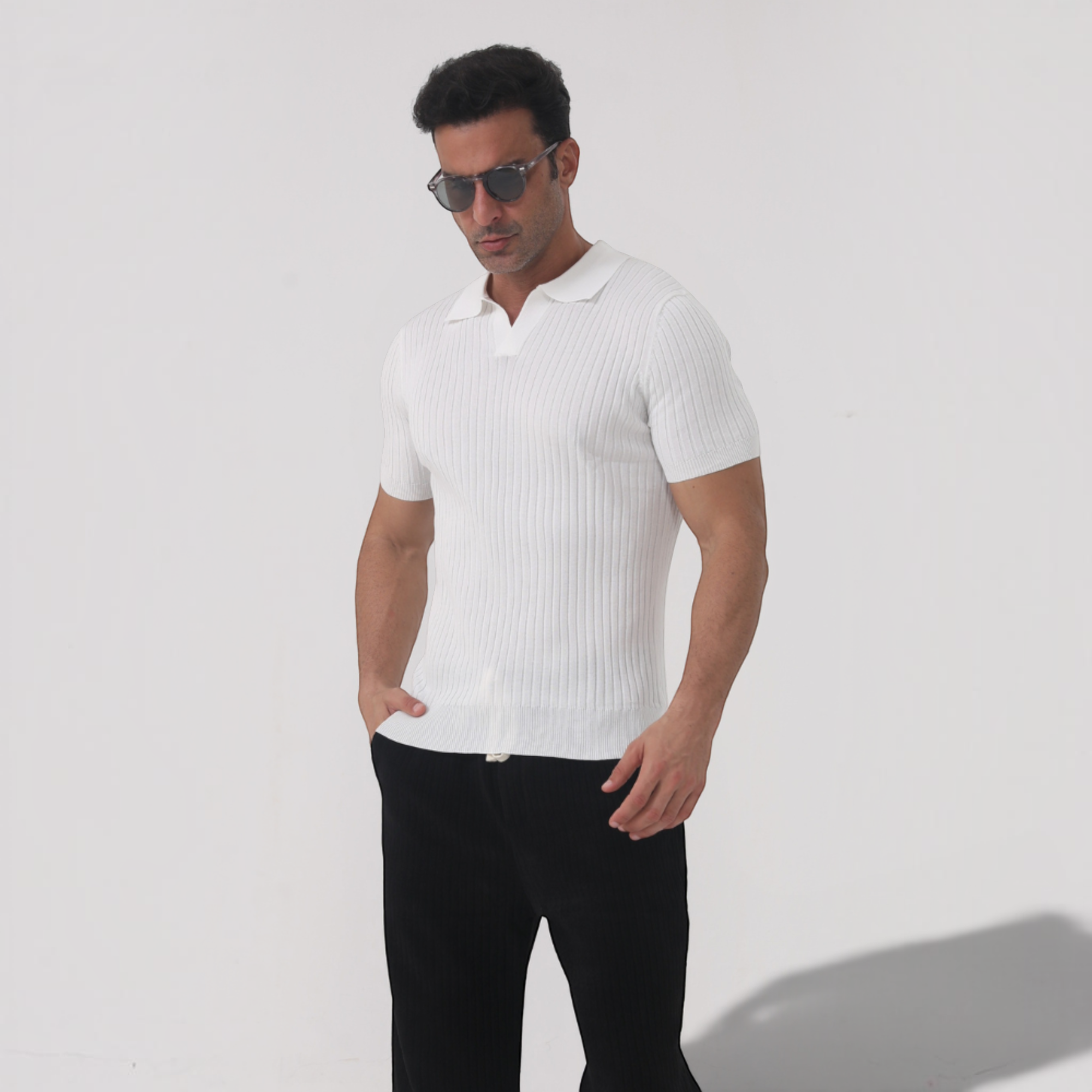 Ellmont London | Men's Lightweight Ribbed Cotton Polo Shirt