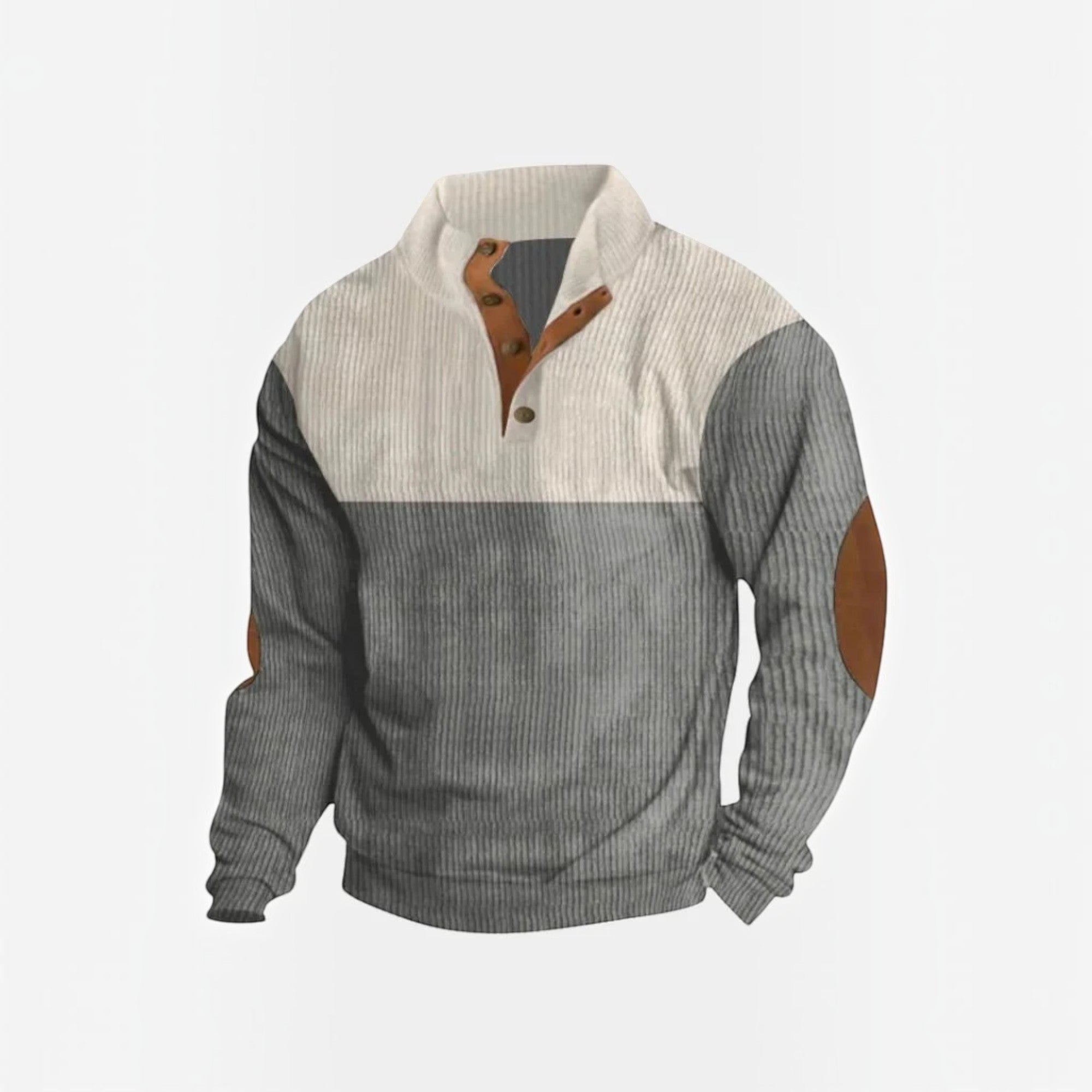 Ellmont London | Men's Corduroy Knit Sweater Cardigan Long Sleeve Pullover
