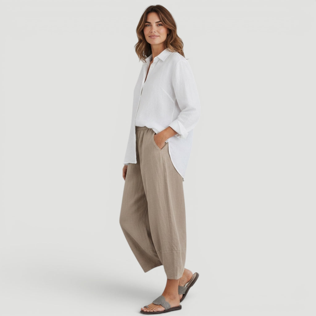 Ellmont London | Women's Linen Wide Leg Pants – Lightweight Summer Trousers