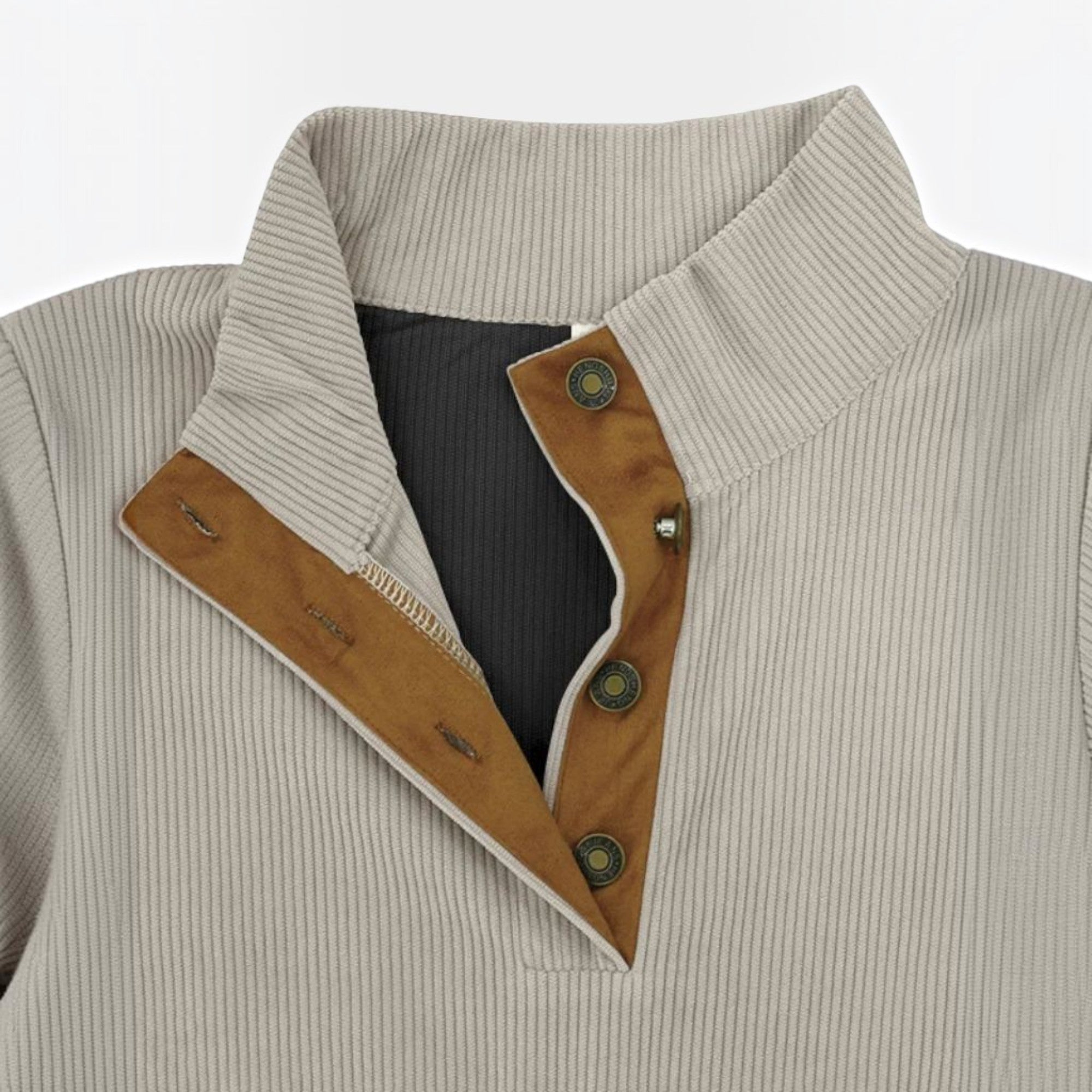 Ellmont London | Men's Corduroy Knit Sweater Cardigan Long Sleeve Pullover