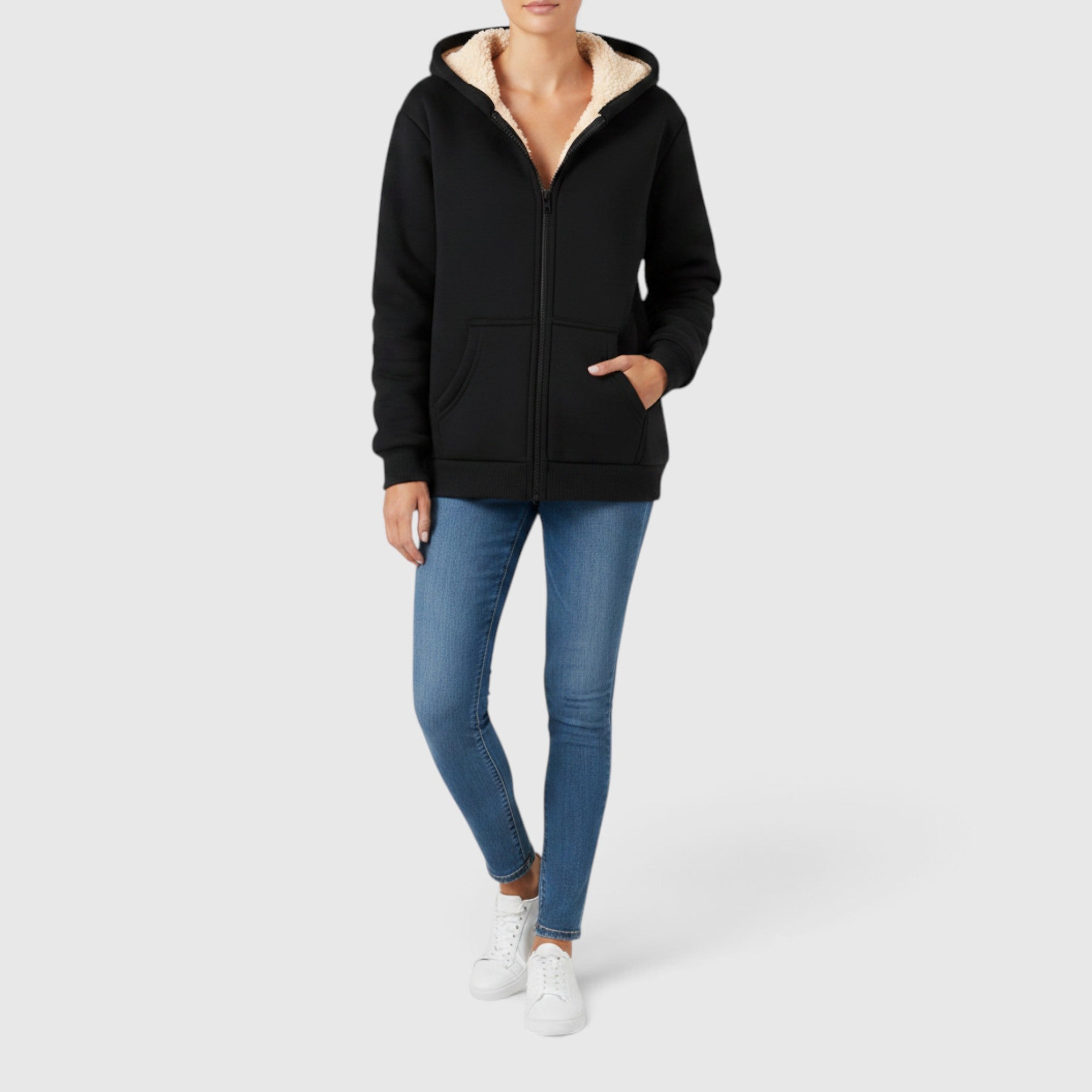 Marcus | Men's Zip-Up Fleece Lined Hoodie – Casual Winter Jacket