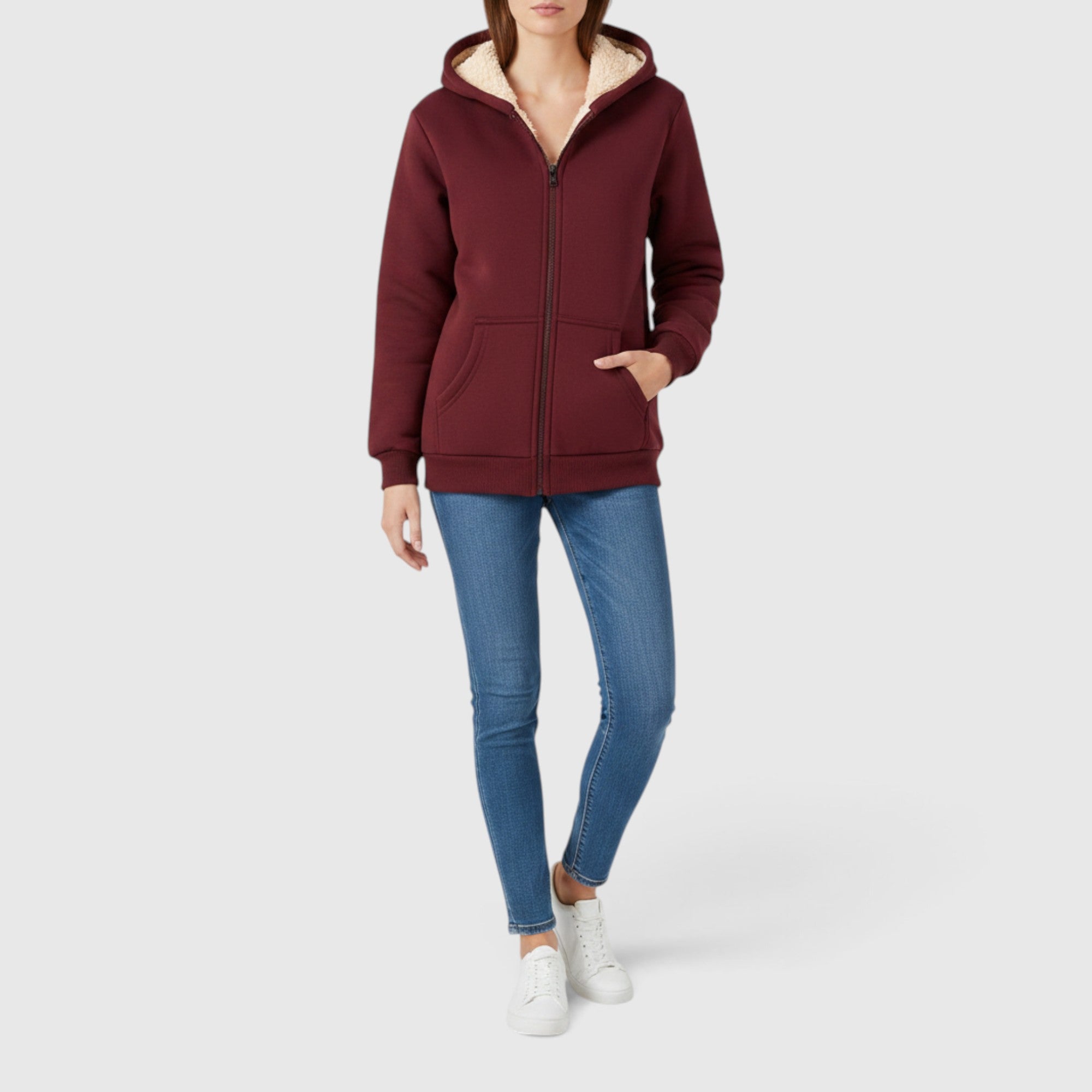 Marcus | Men's Zip-Up Fleece Lined Hoodie – Casual Winter Jacket