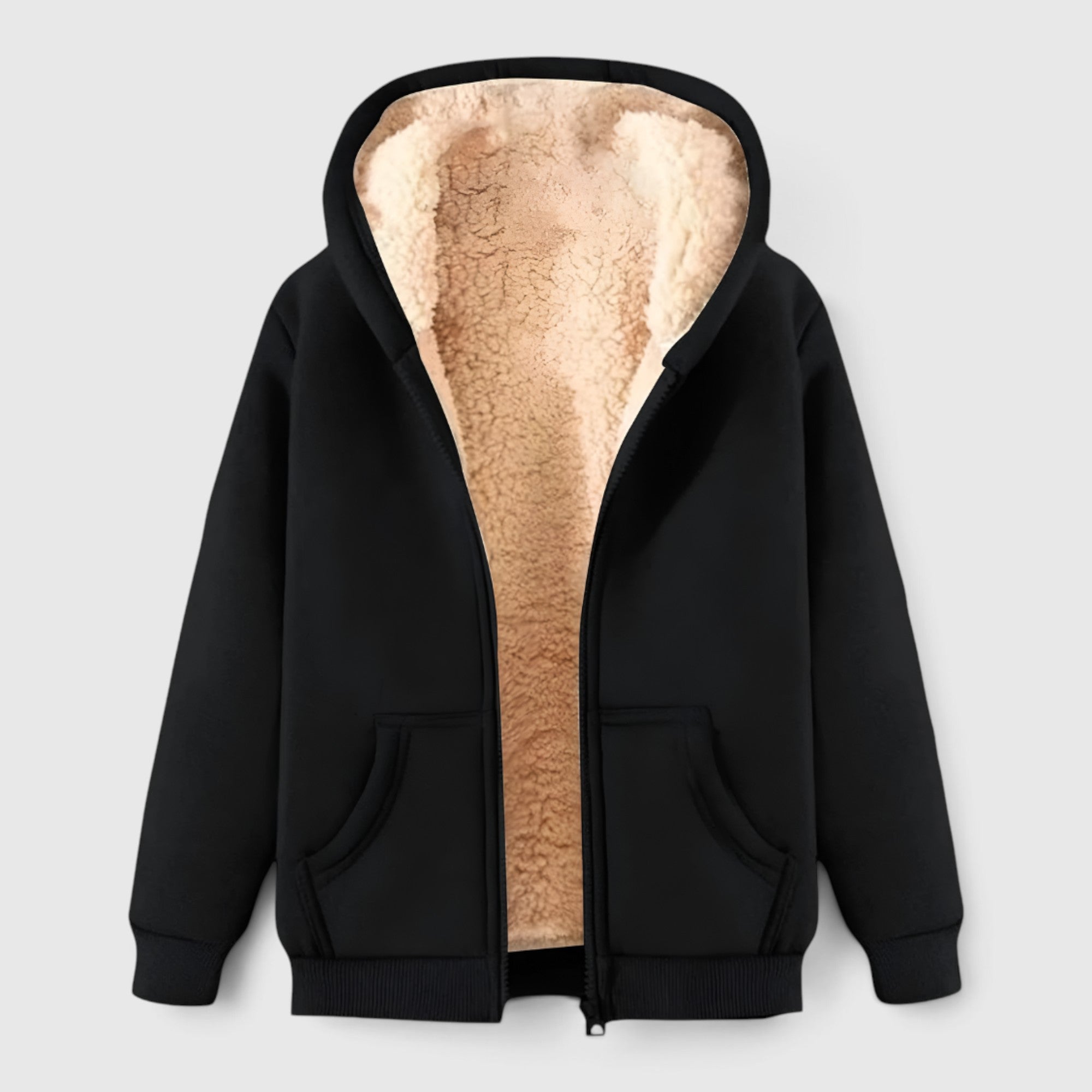Marcus | Men's Zip-Up Fleece Lined Hoodie – Casual Winter Jacket