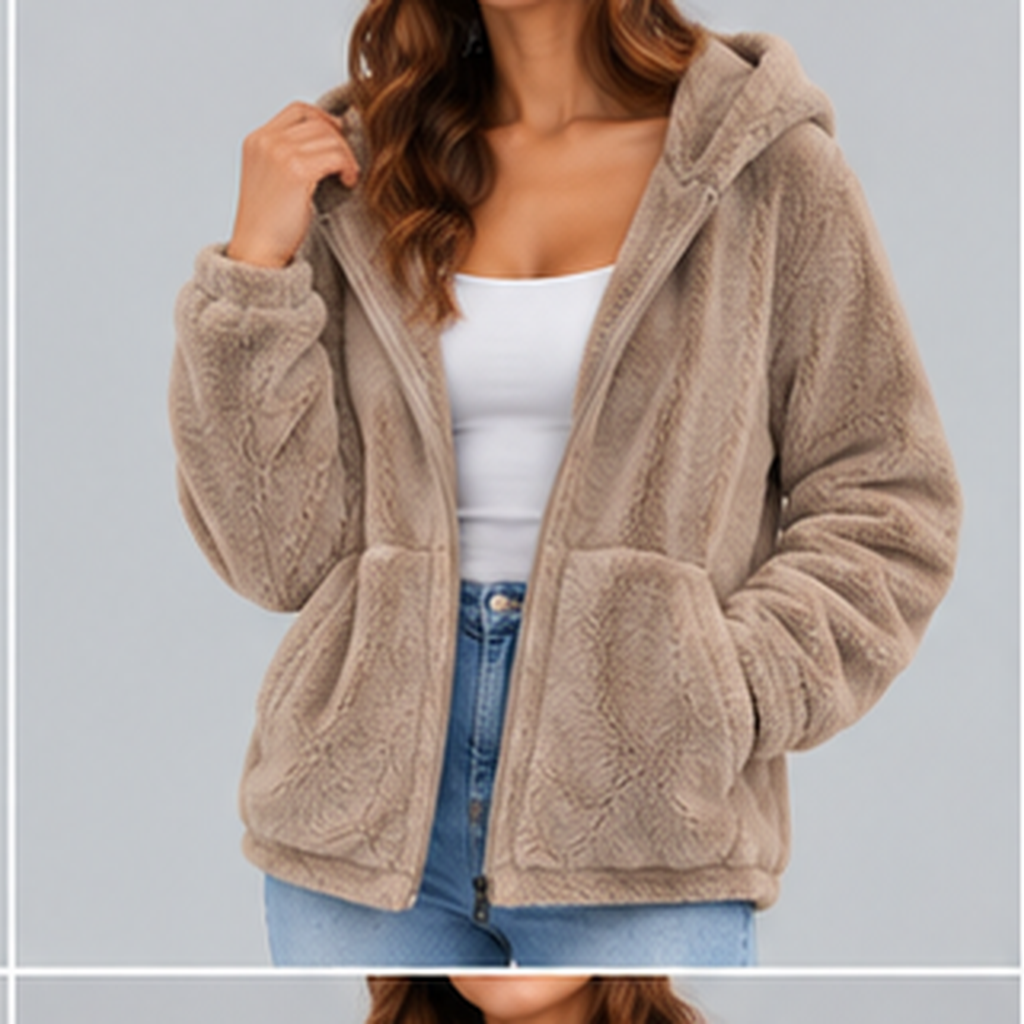 Men’s Sherpa Fleece Jacket – Hooded Full-Zip Winter Jacket