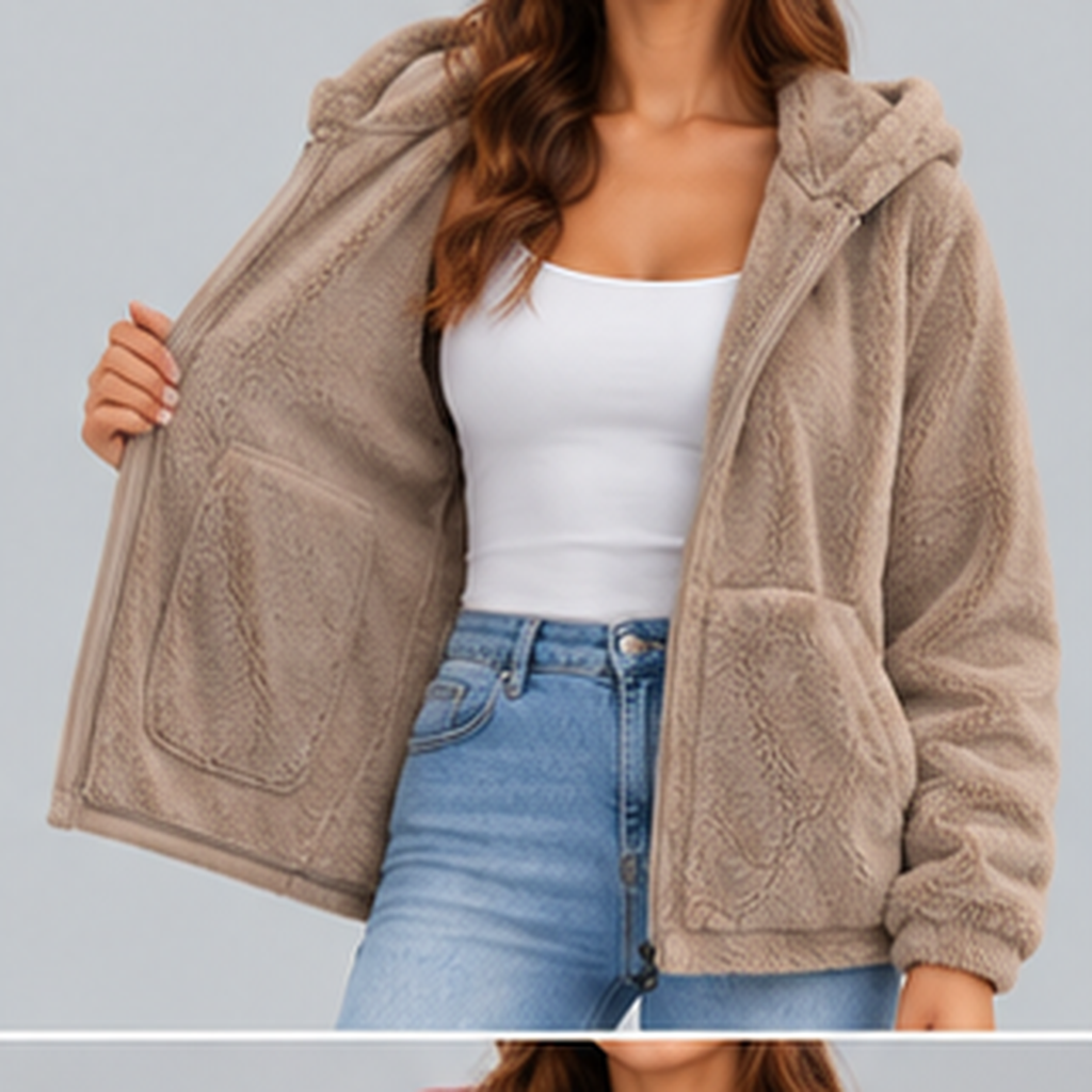 Men’s Sherpa Fleece Jacket – Hooded Full-Zip Winter Jacket