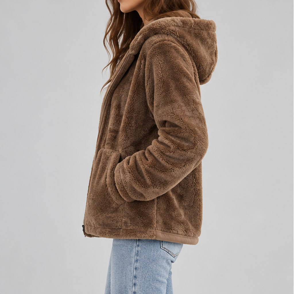 Men’s Sherpa Fleece Jacket – Hooded Full-Zip Winter Jacket