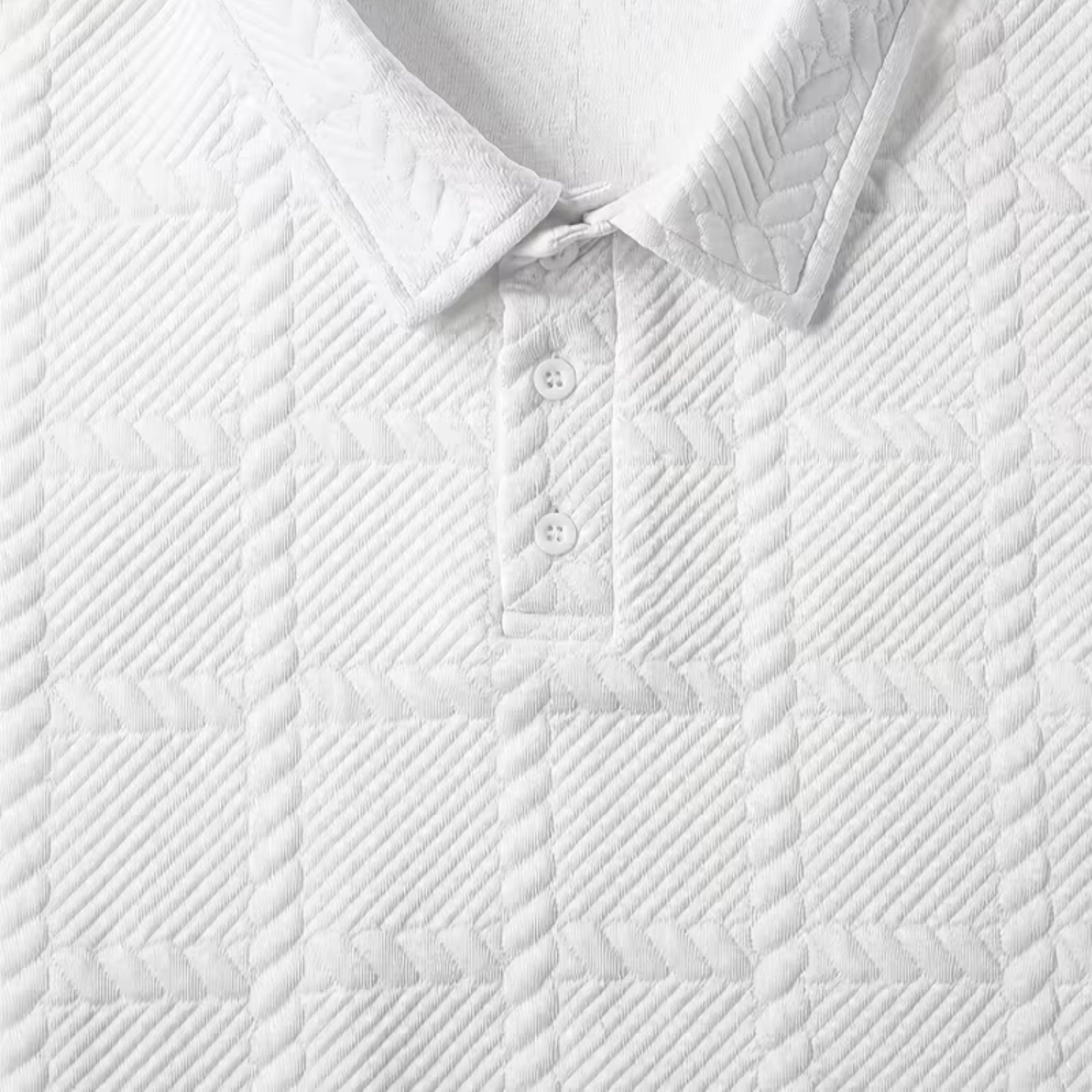 Lewis | Men's Textured Polo Shirt Casual Knit Long Sleeve for Daily Wear