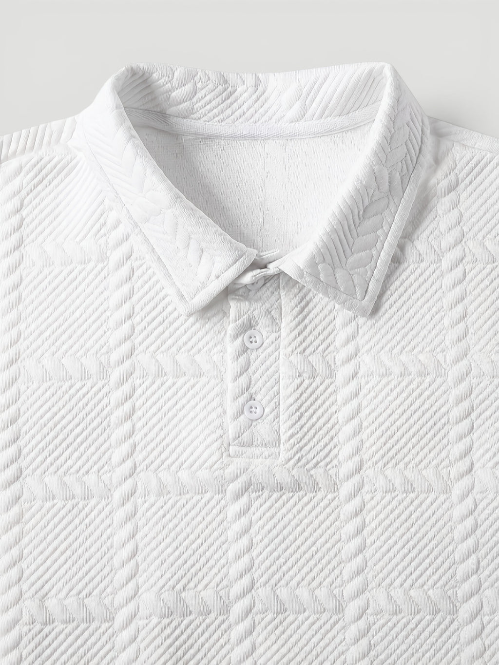Ellmont London | Men’s Button Polo Shirt Modern Jacquard Knit