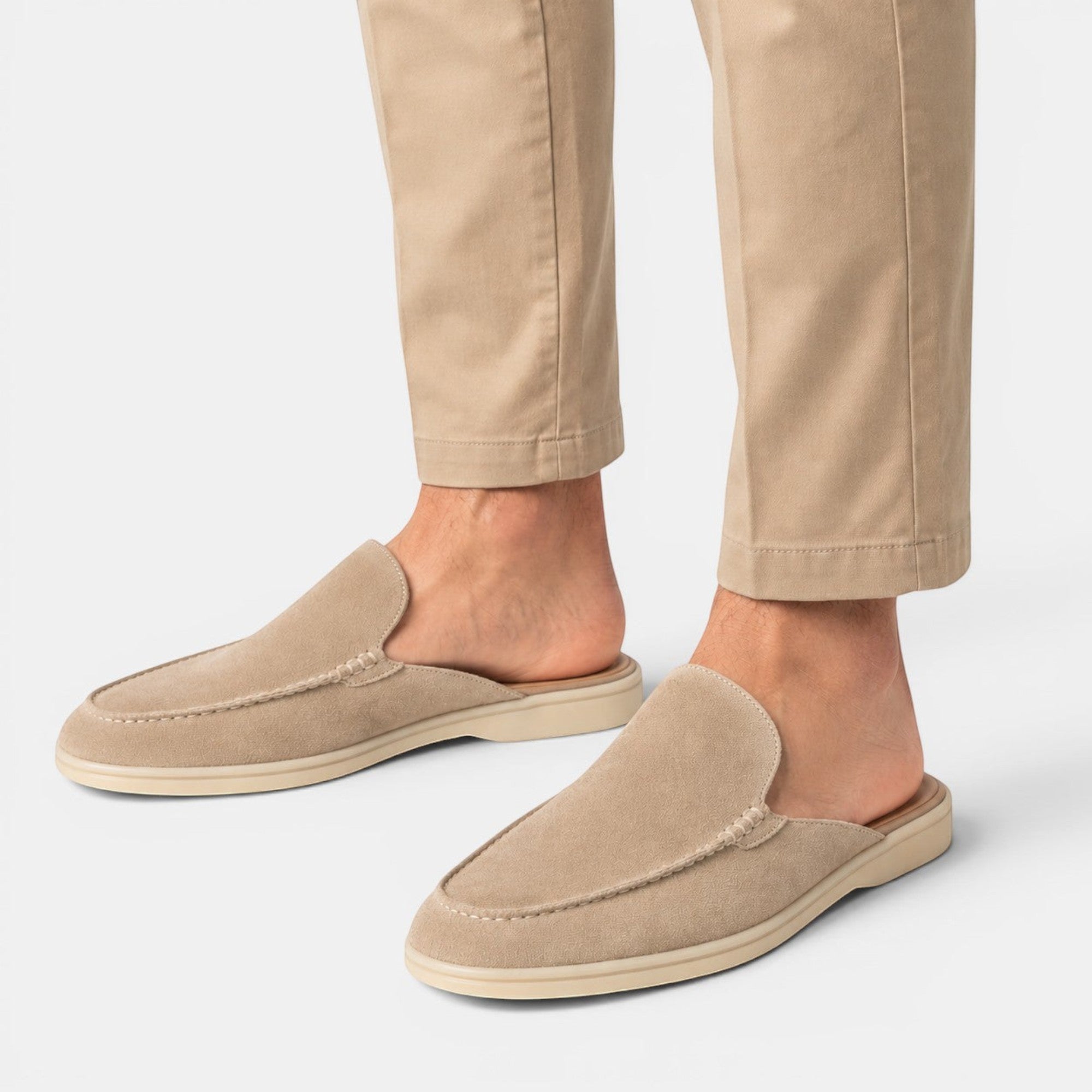 Ellmont London | Men's Breathable Suede Mules Lightweight Casual Slip-On Shoes