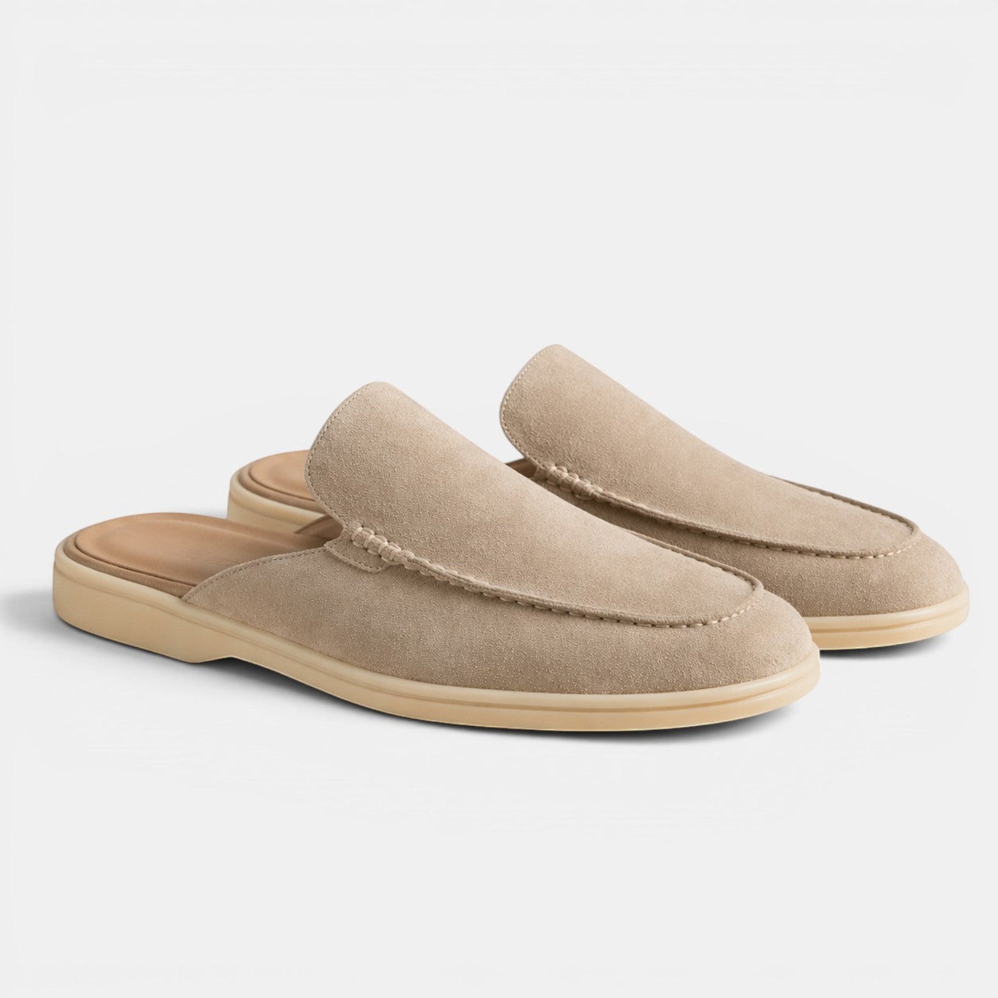 Ellmont London | Men's Breathable Suede Mules Lightweight Casual Slip-On Shoes