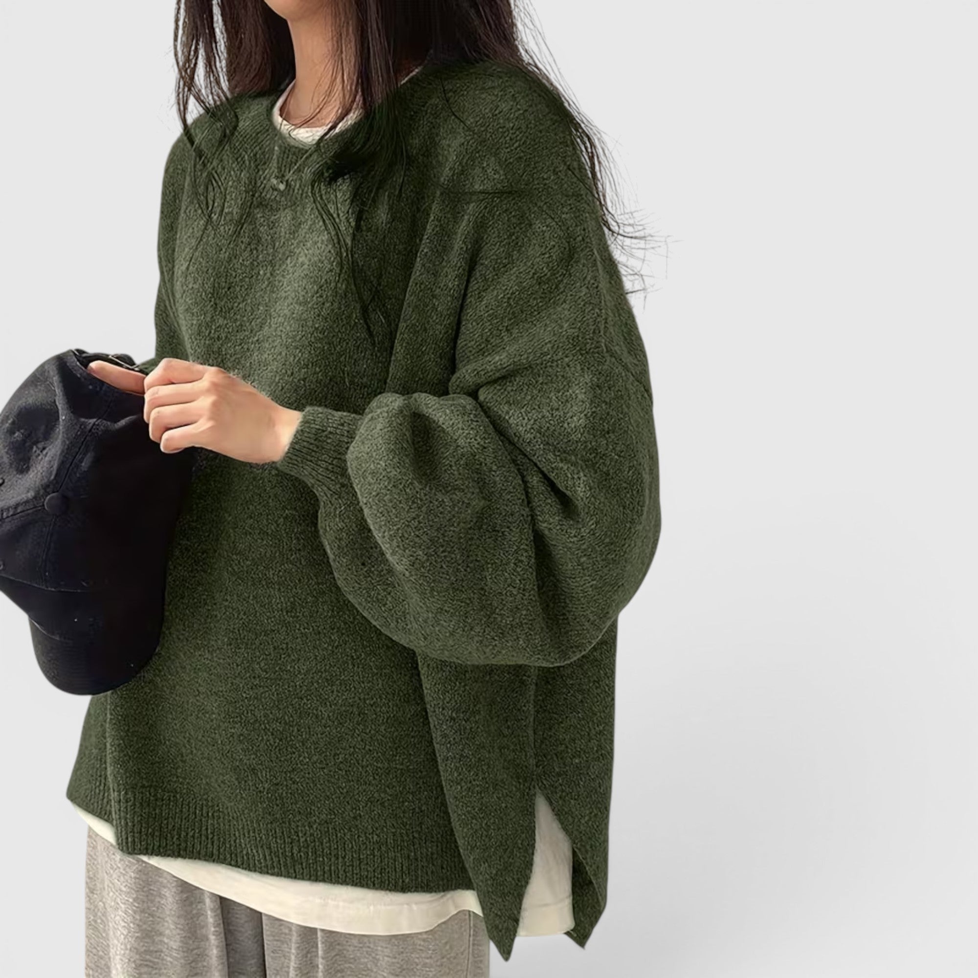 Iris | Women's Crewneck Sweater Long Sleeve Casual Knit Fall Winter Top