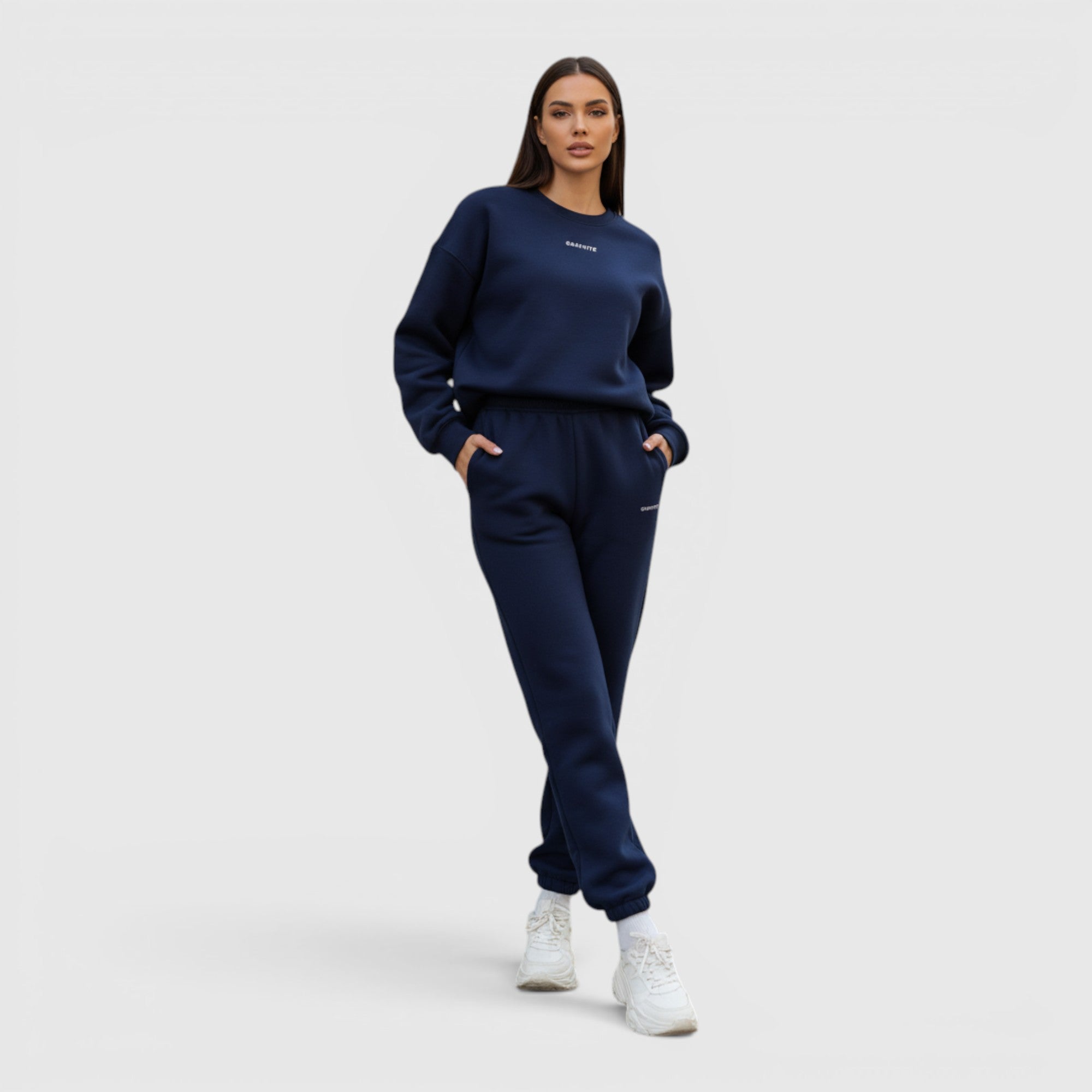 Hazel | Women's Loose Fit Embroidered Tracksuit Two-Piece Lounge Set