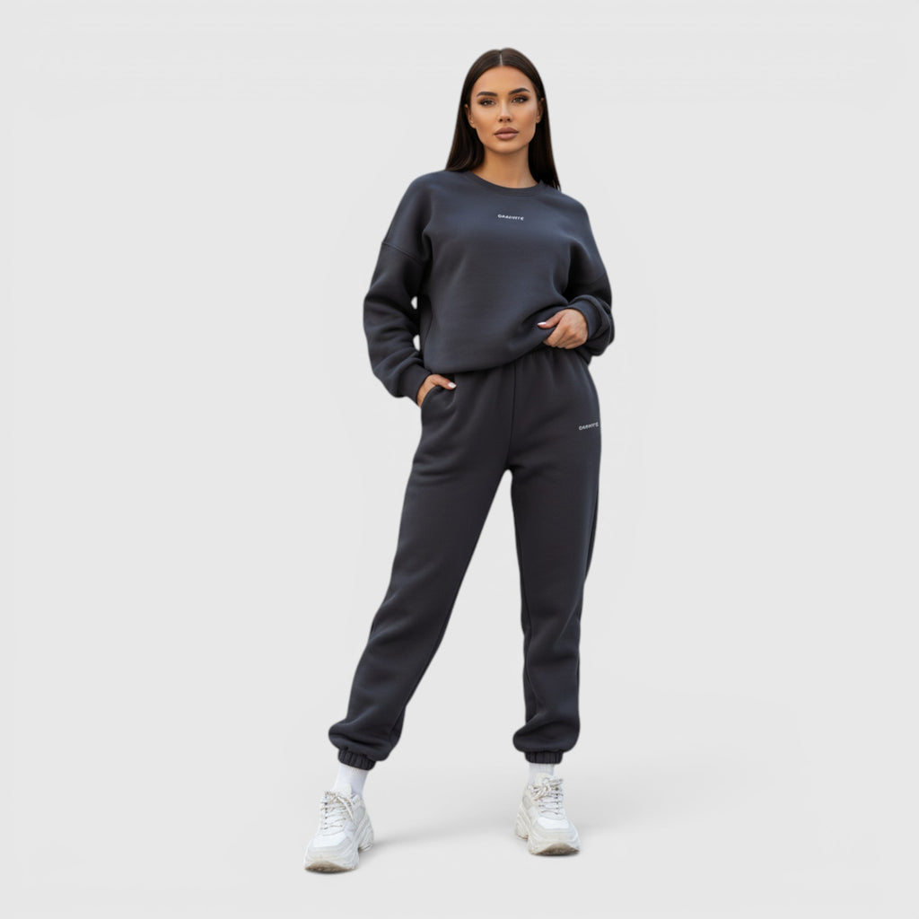 Hazel | Women's Loose Fit Embroidered Tracksuit Two-Piece Lounge Set