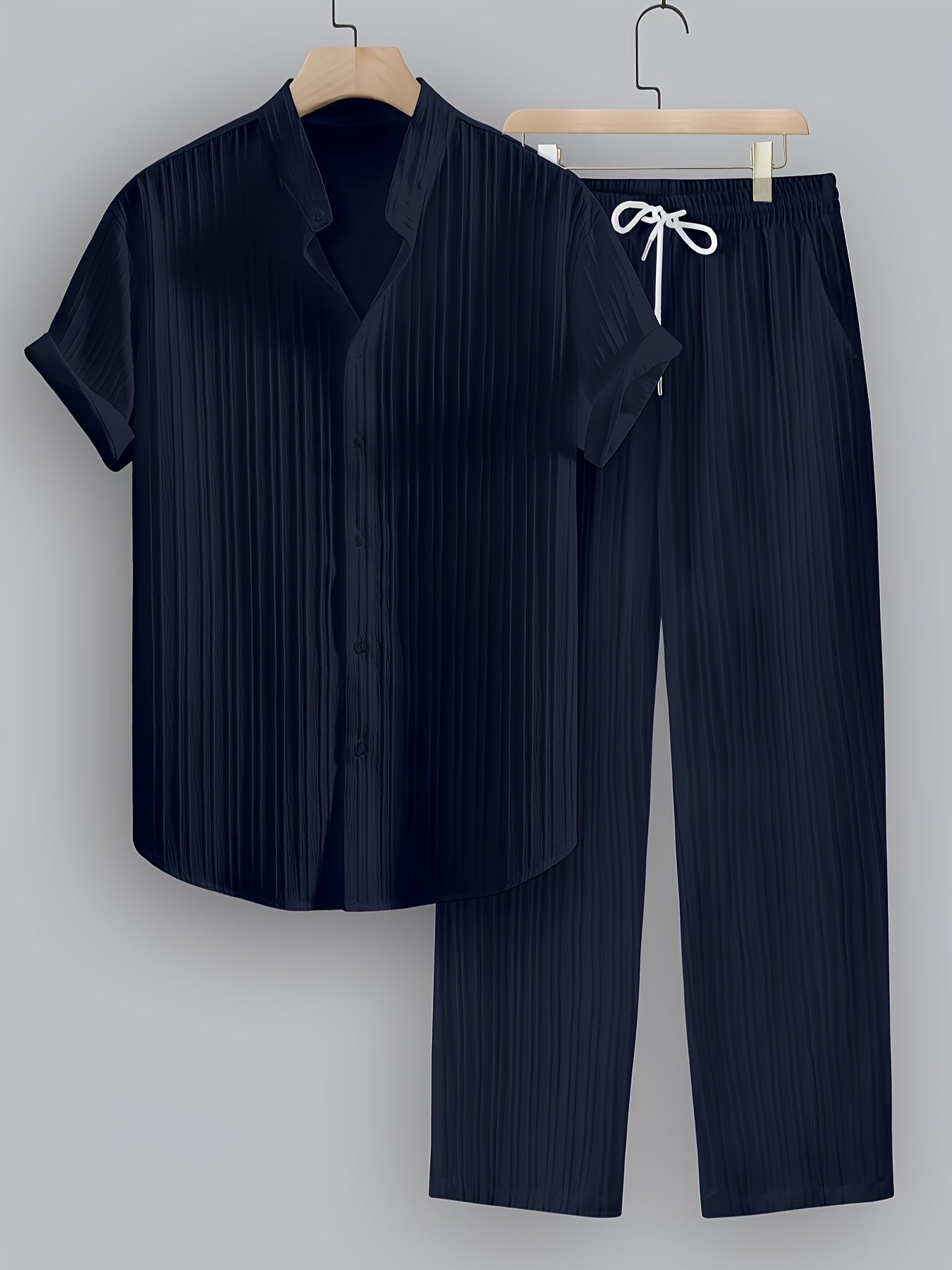 Ellmont London | Men’s Summer 2 Piece Set Casual Shirt and Drawstring Pants