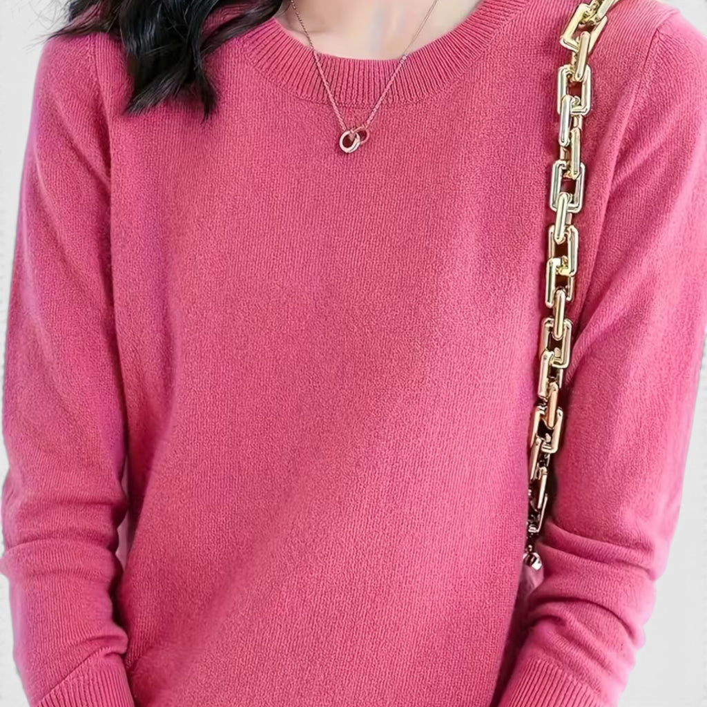 Juno | Women's Crewneck Sweater – Casual Loose Fit Everyday Knit Top