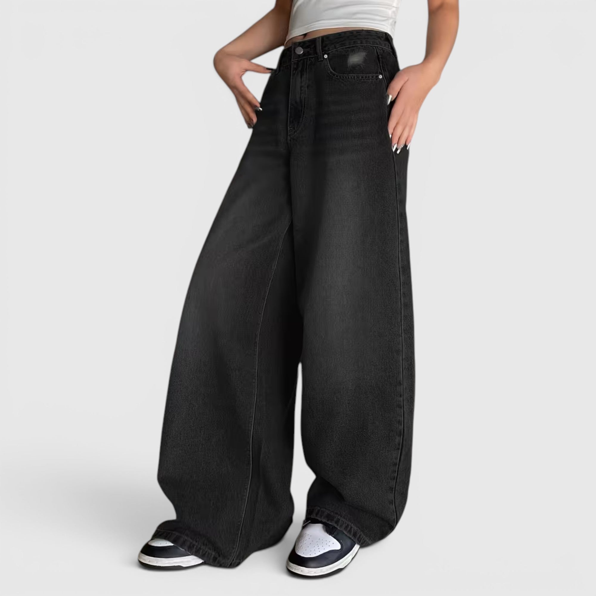 Esme | Women's Oversized Baggy Jeans Loose Fit Floor Length Denim