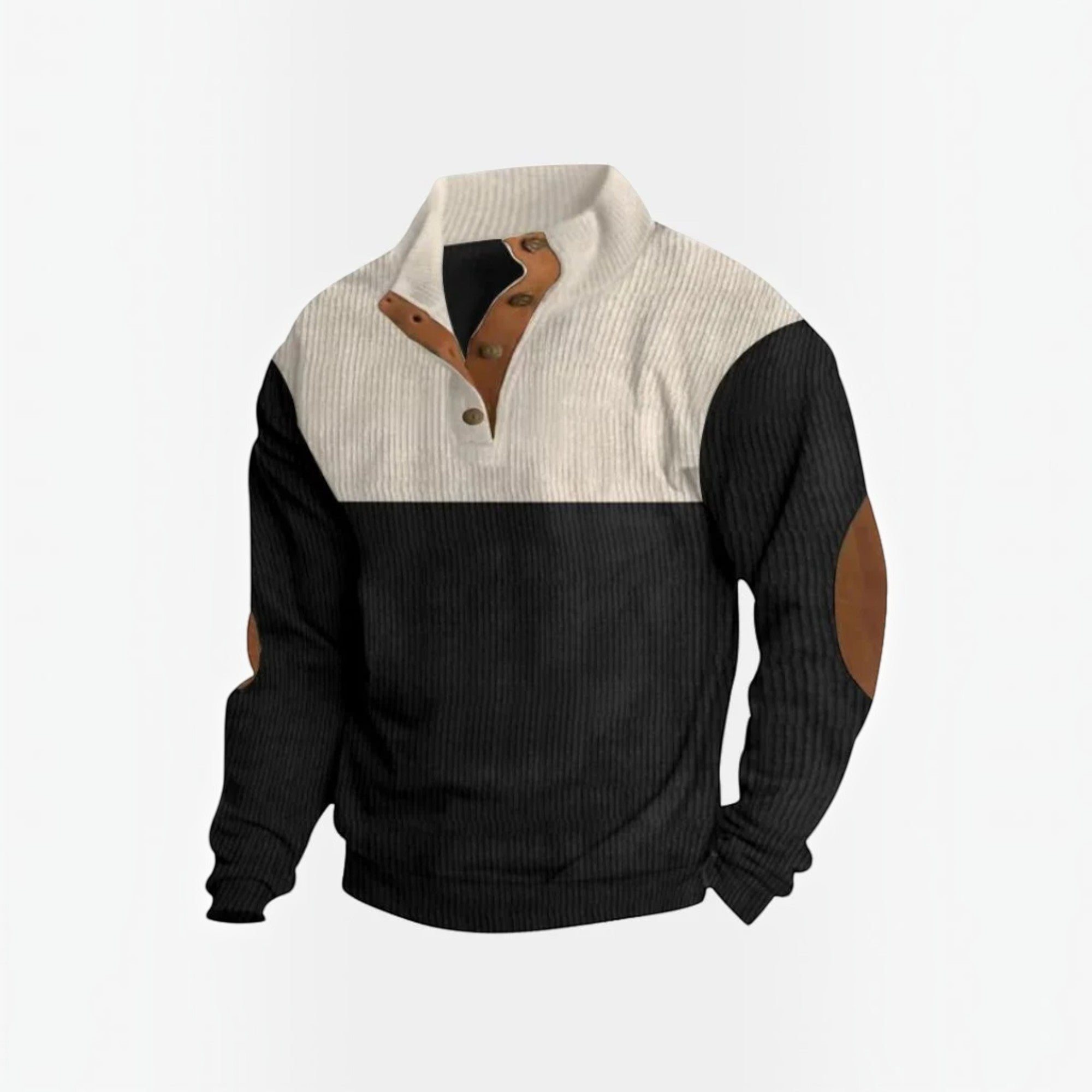Ellmont London | Men's Corduroy Knit Sweater Cardigan Long Sleeve Pullover