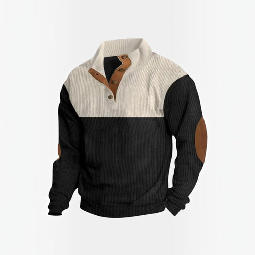 Ellmont London | Men's Corduroy Knit Sweater Cardigan Long Sleeve Pullover