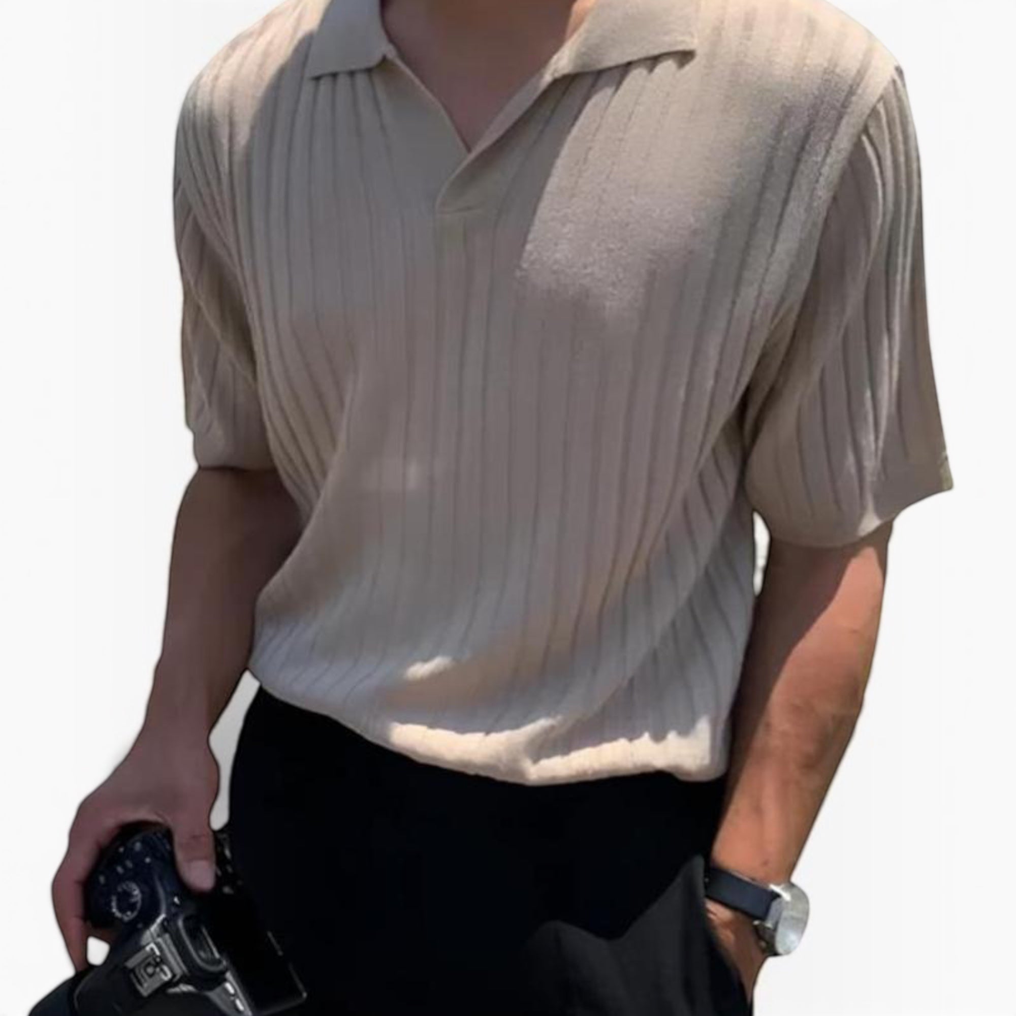 Ellmont London | Men's Lightweight Ribbed Cotton Polo Shirt