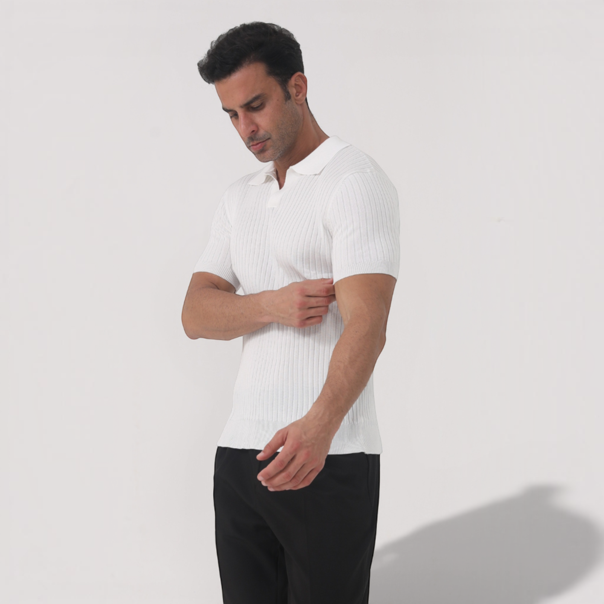 Ellmont London | Men's Lightweight Ribbed Cotton Polo Shirt